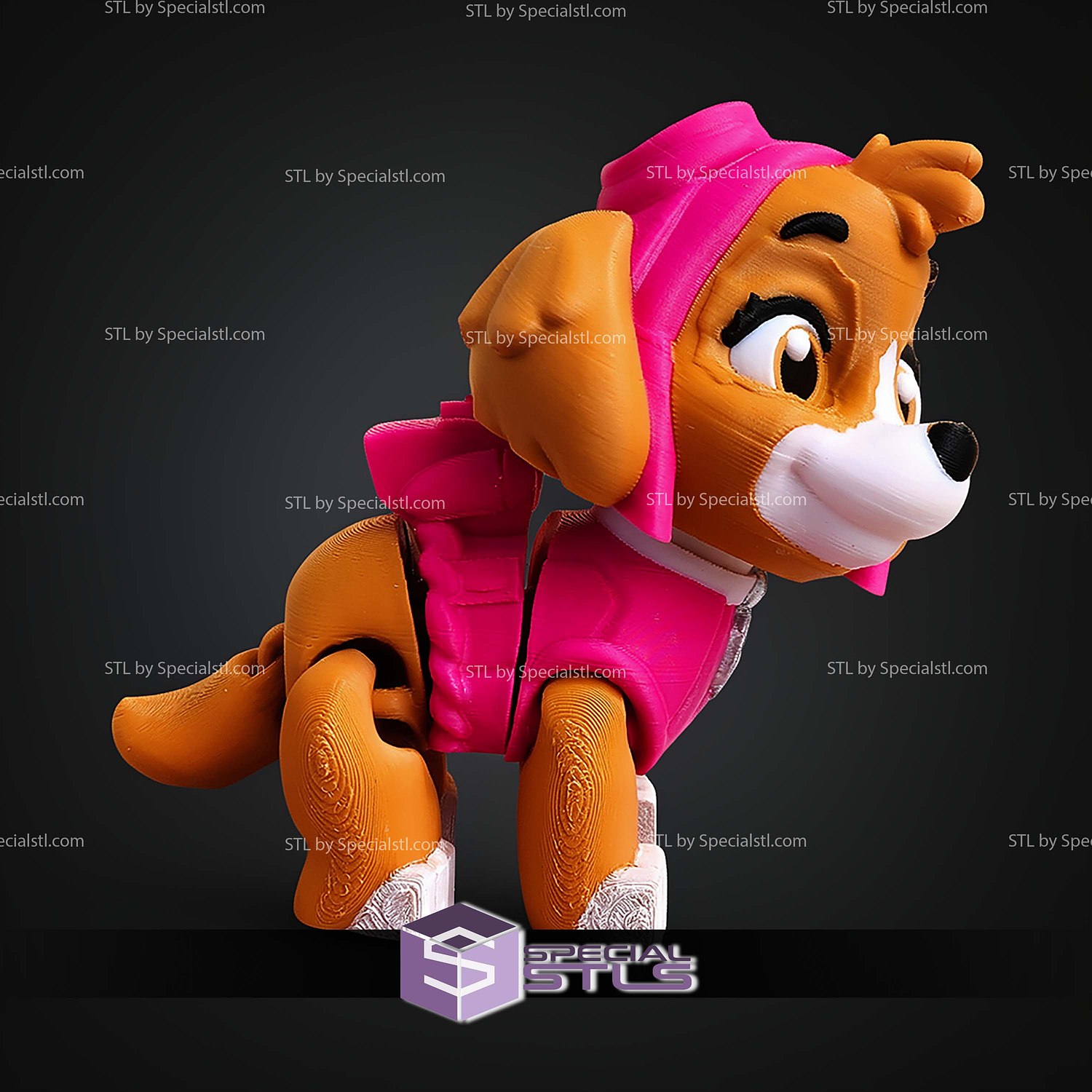 Super Basic STL Paw Patrol Skye MultiColor 3D Model — view 6