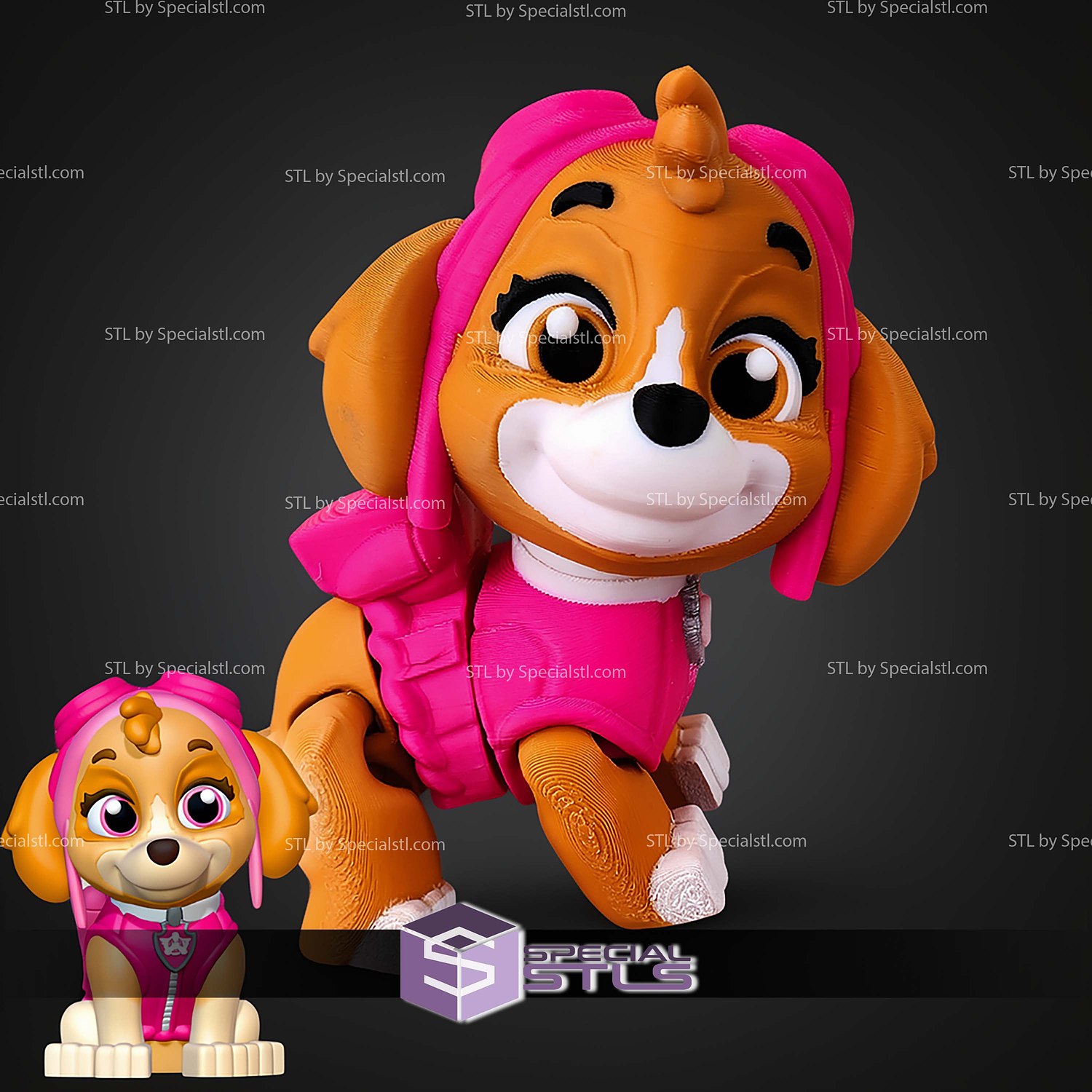 Super Basic STL Paw Patrol Skye MultiColor 3D Model — view 7