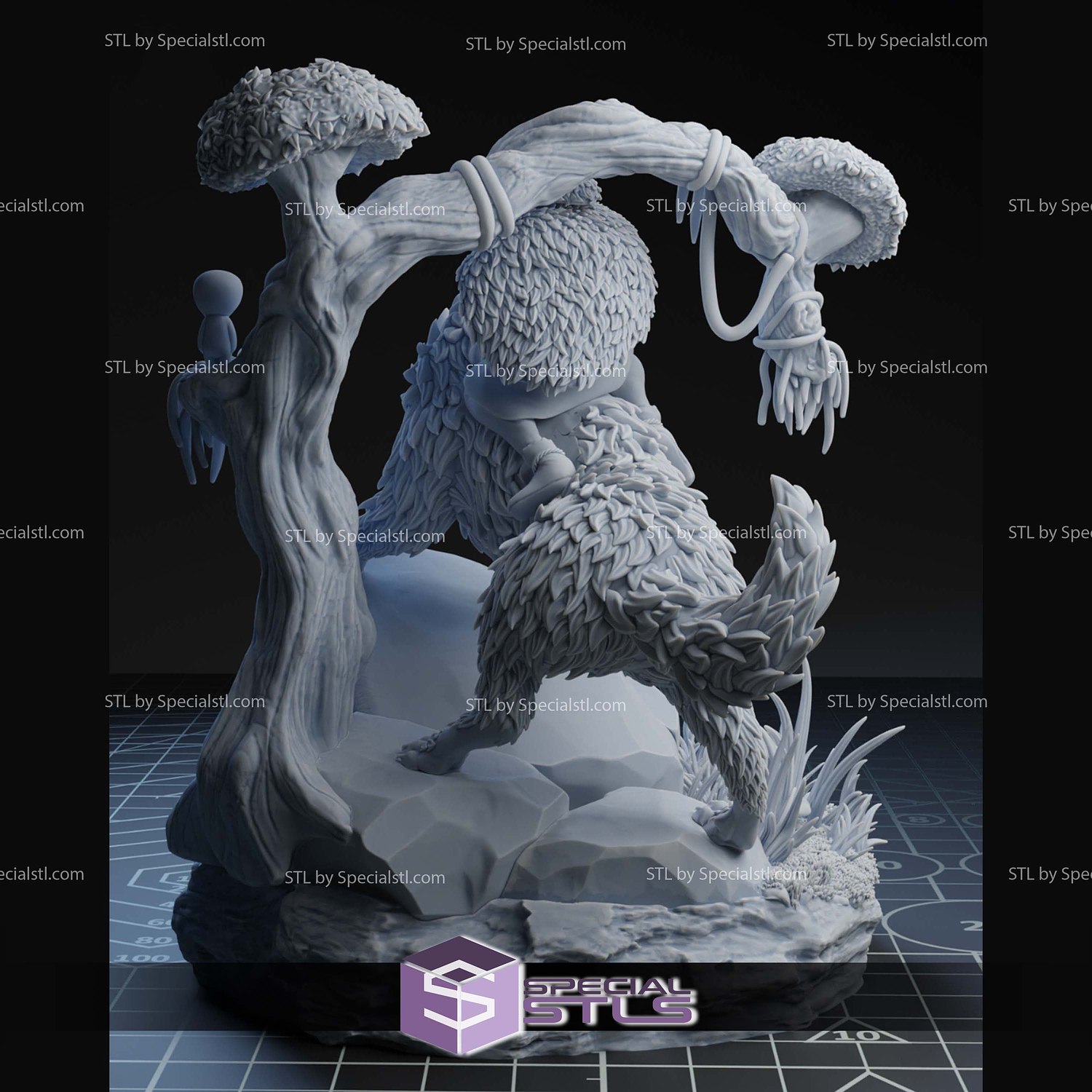 Princess Mononoke on Wolf Forest STL Files 3D Model — view 6