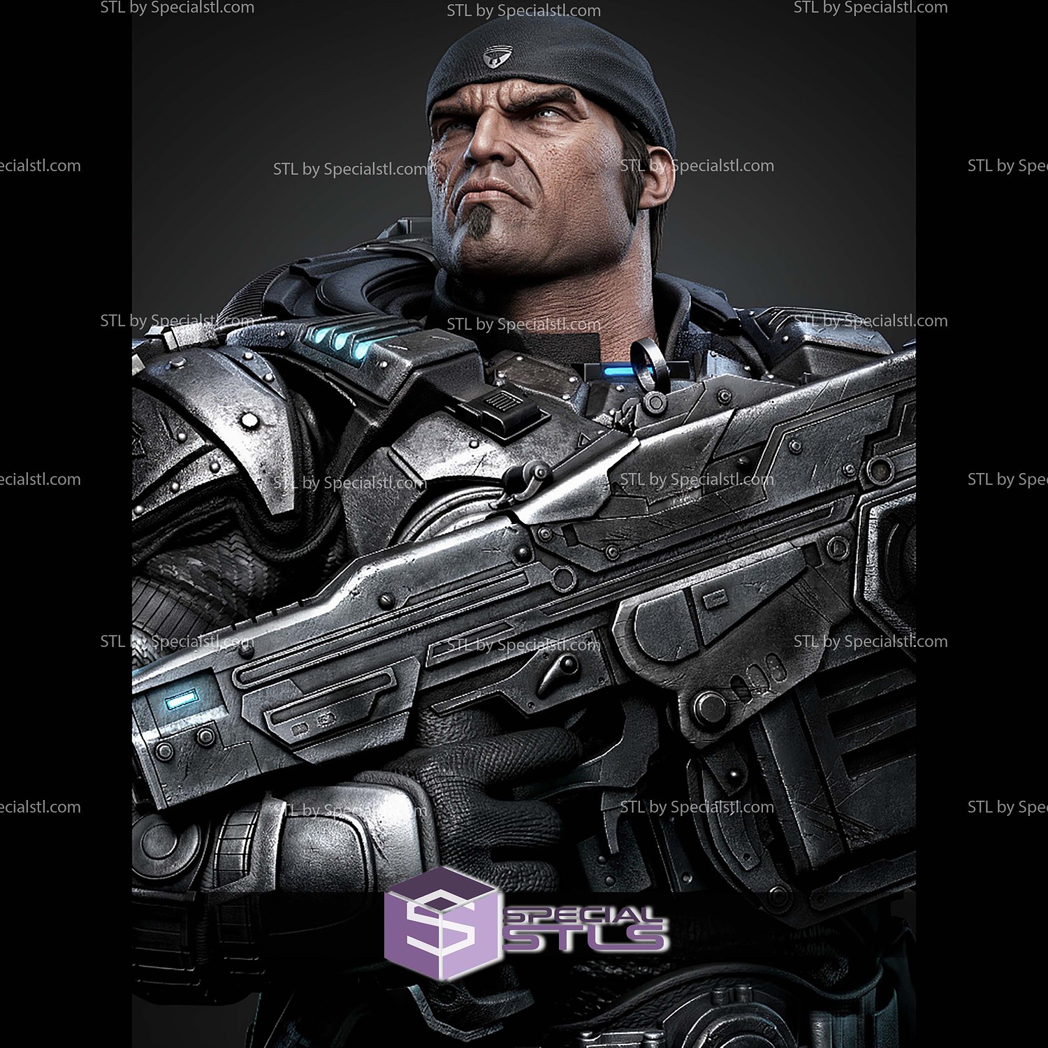 Marcus Fenix 1 6 450mm STL Files 3D Model — view 3