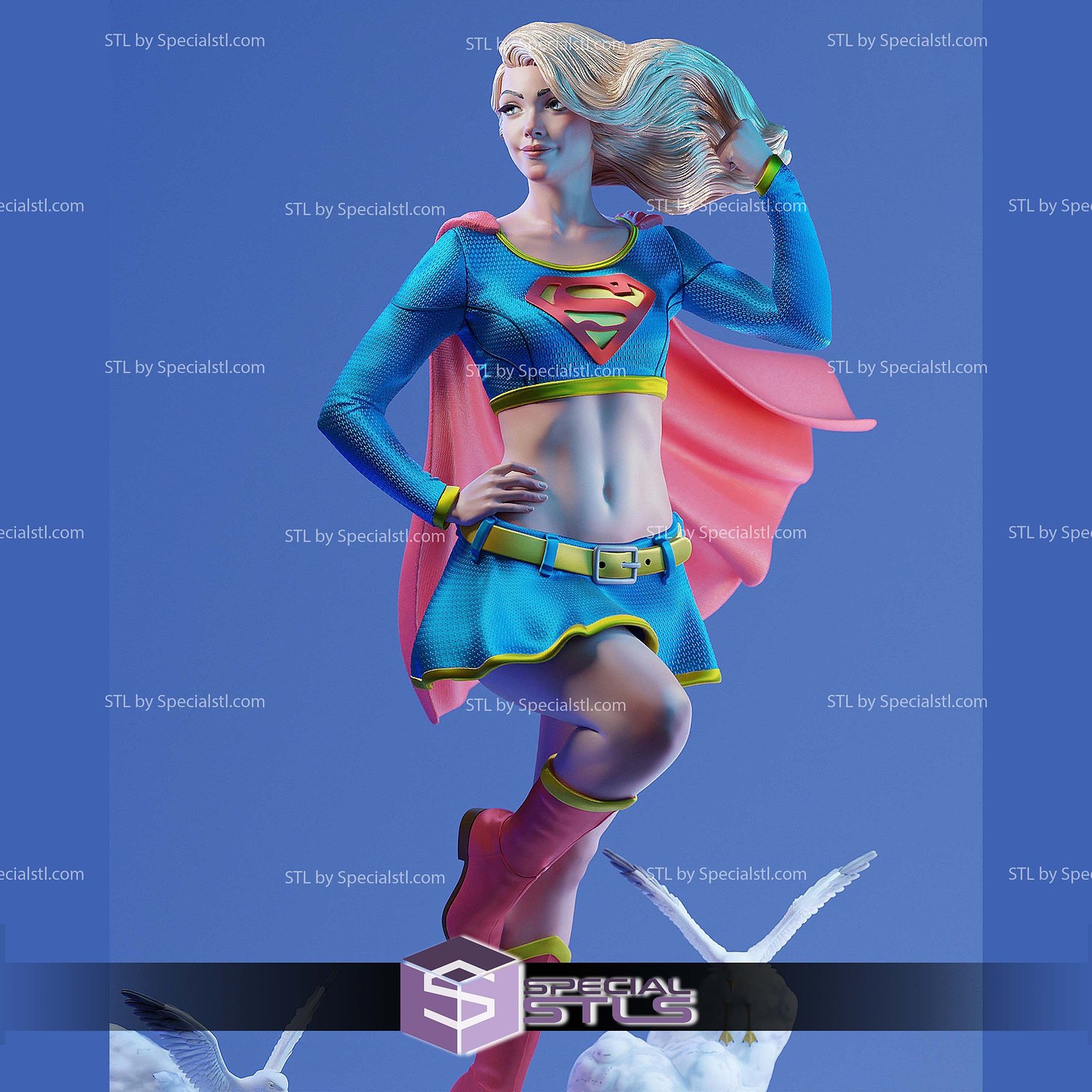 Super Girl New Style 3D Printer Files STL Model — view 2