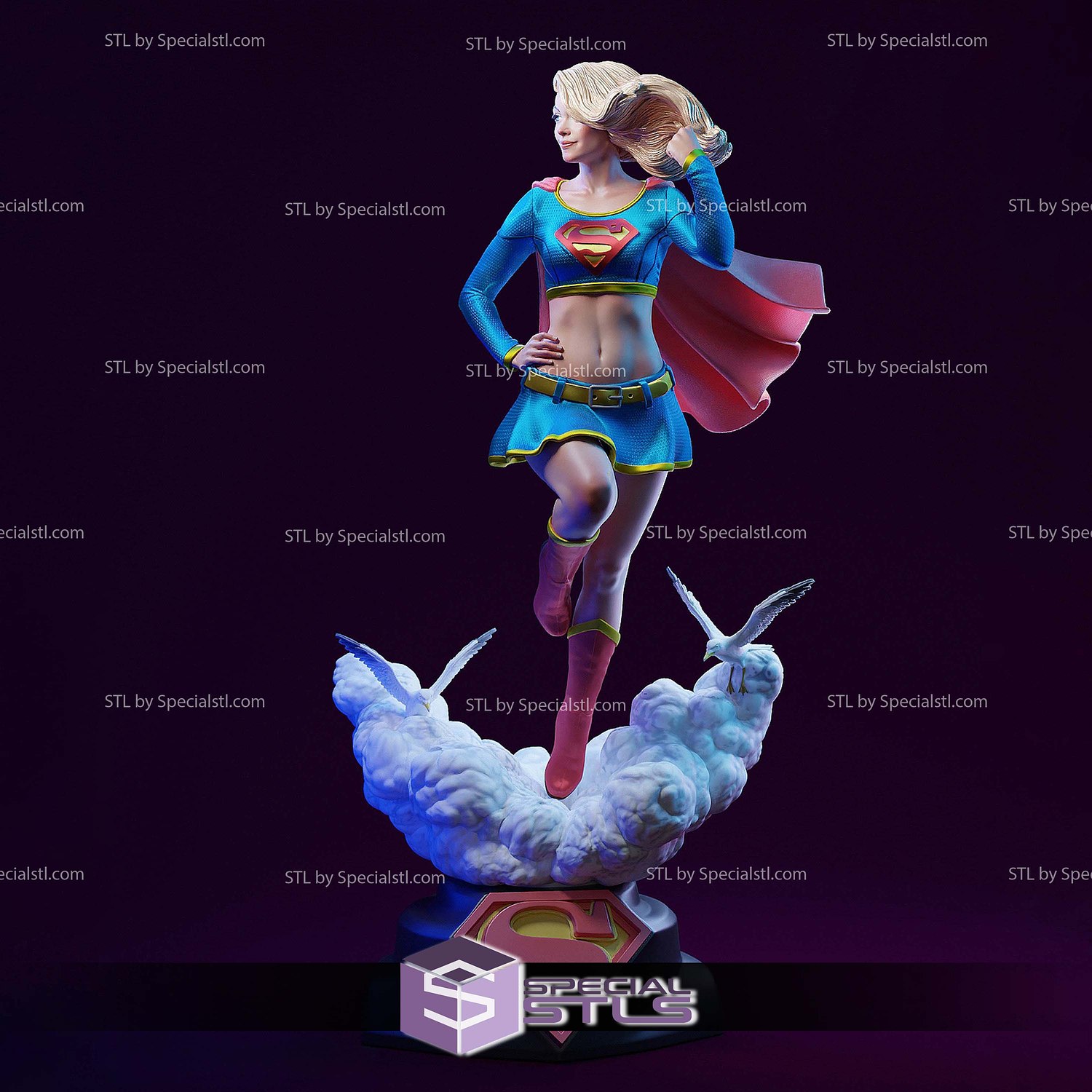 Super Girl New Style 3D Printer Files STL Model — view 6