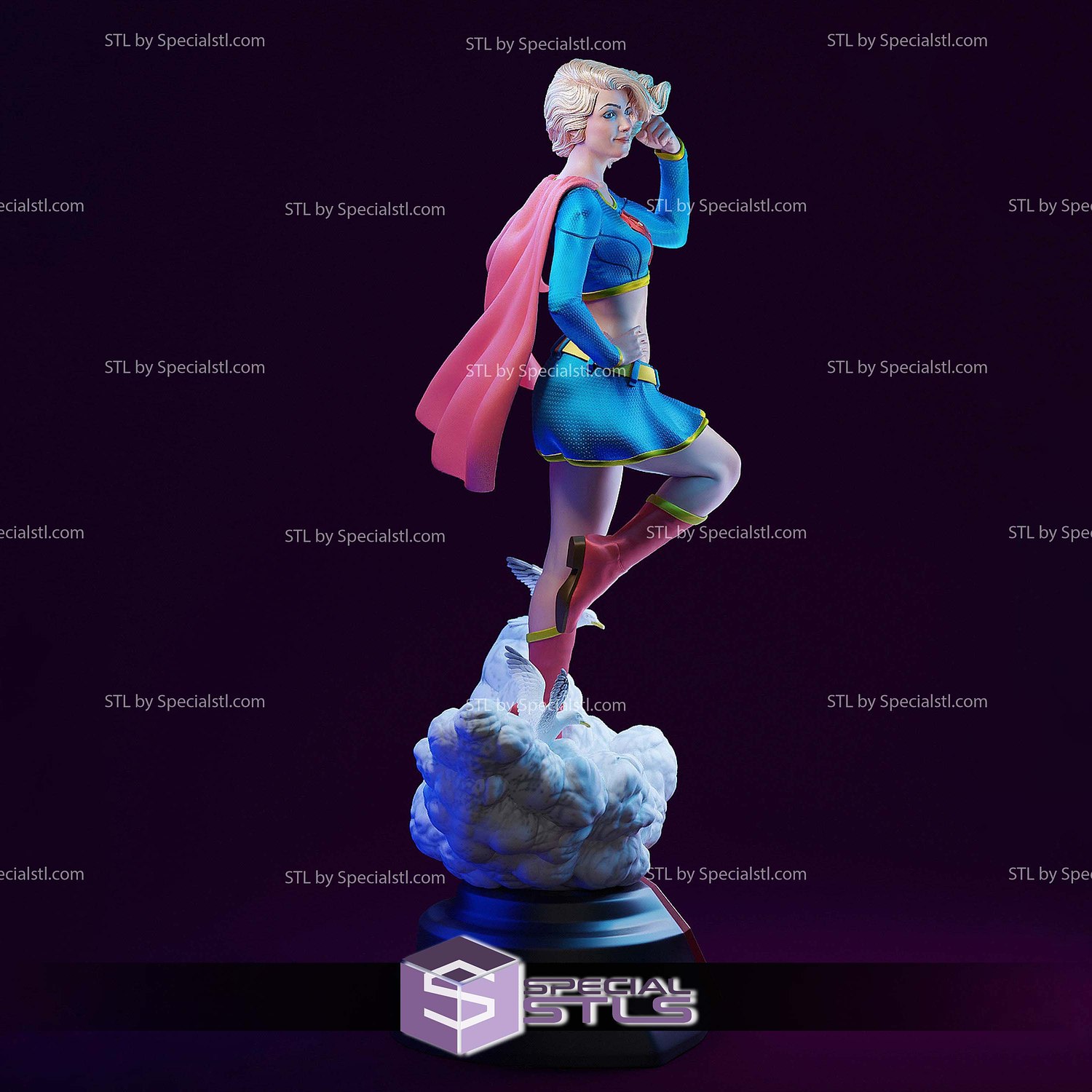Super Girl New Style 3D Printer Files STL Model — view 7