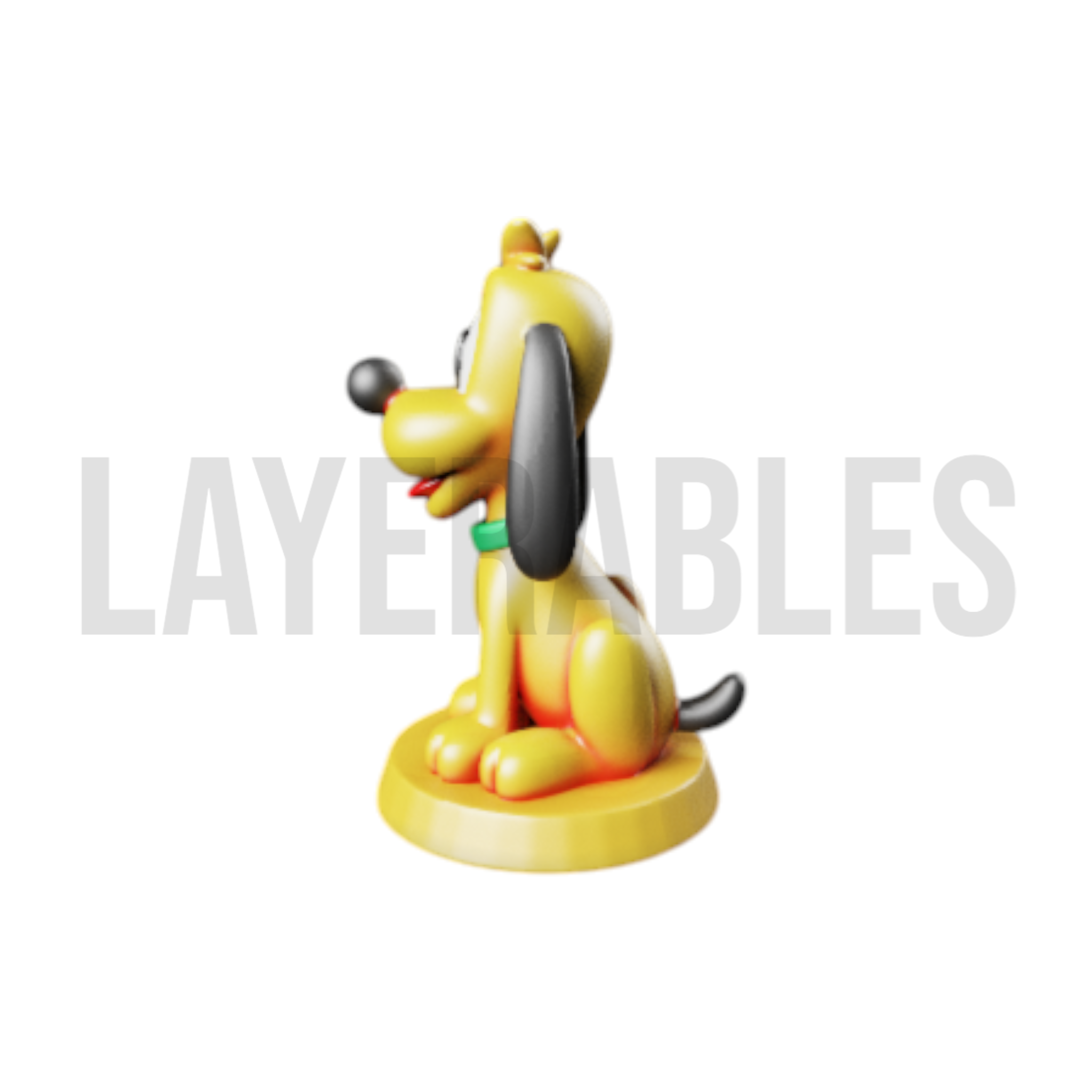 Pluto STL File – Cute 3D Printable Disney Dog – Chibi Cartoon Puppy Figure for Collectors – Kawaii A Model