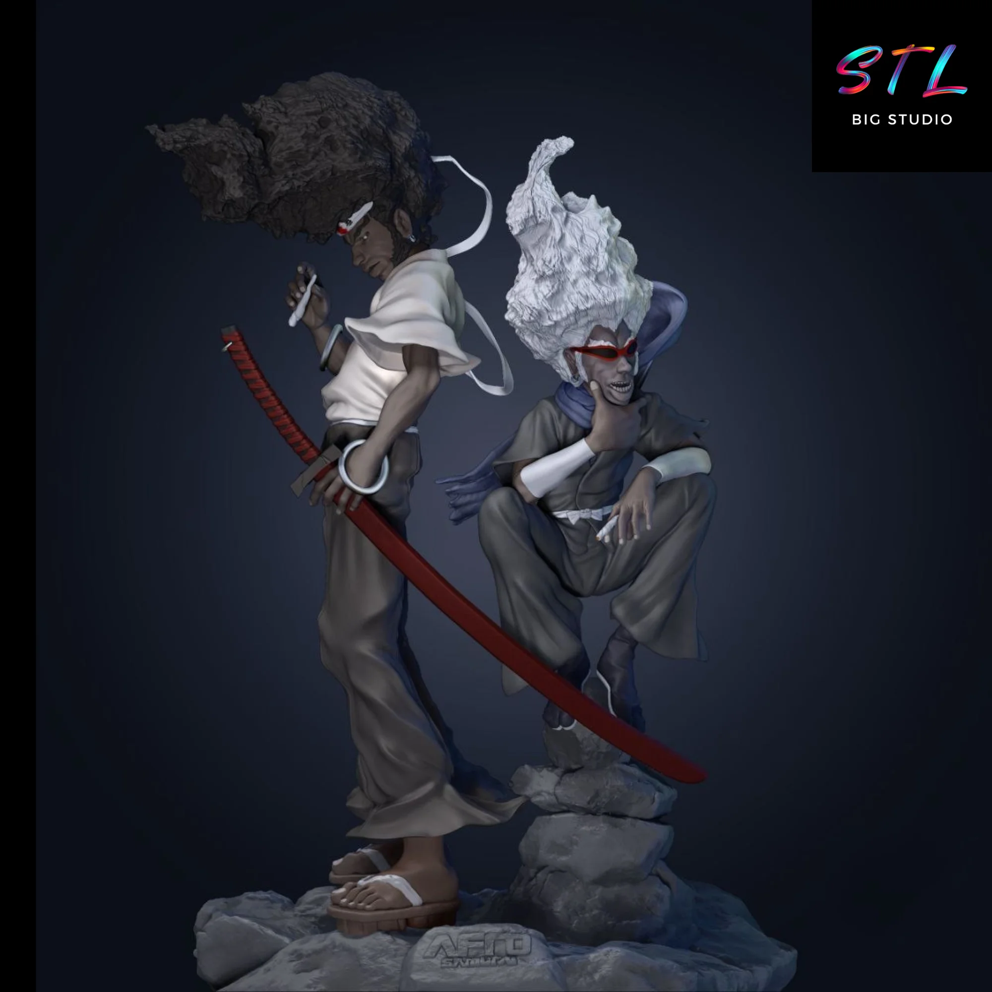 Afro Samurai STL | 3D Model to Print Model — view 1