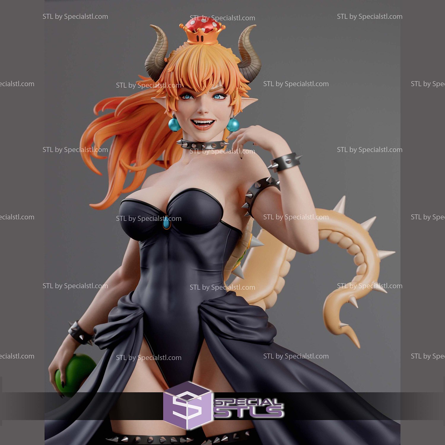 Bowsette Smile STL Printer Files 3D Model — view 2