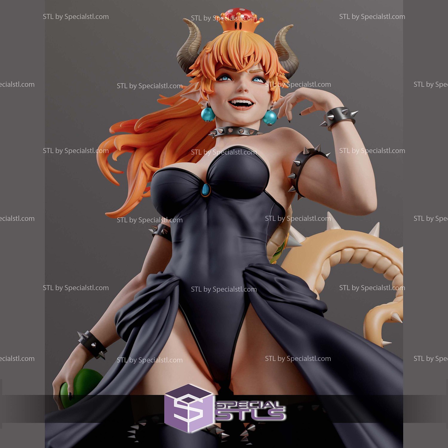 Bowsette Smile STL Printer Files 3D Model — view 3