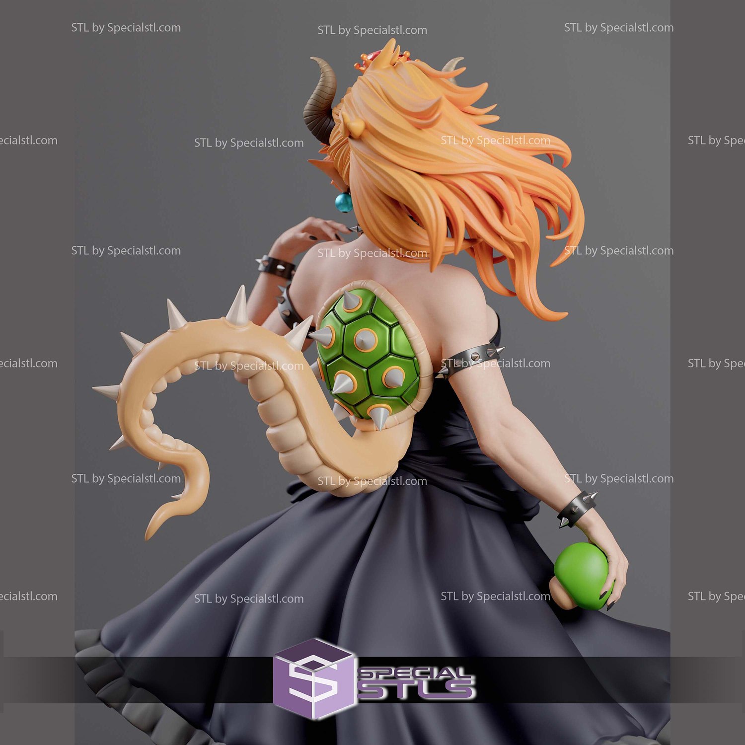Bowsette Smile STL Printer Files 3D Model — view 4