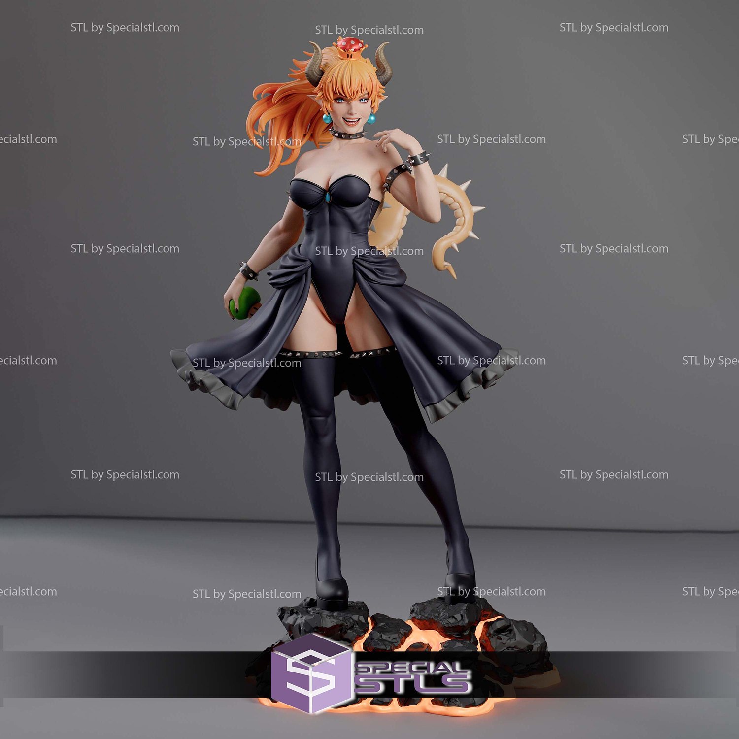 Bowsette Smile STL Printer Files 3D Model — view 5