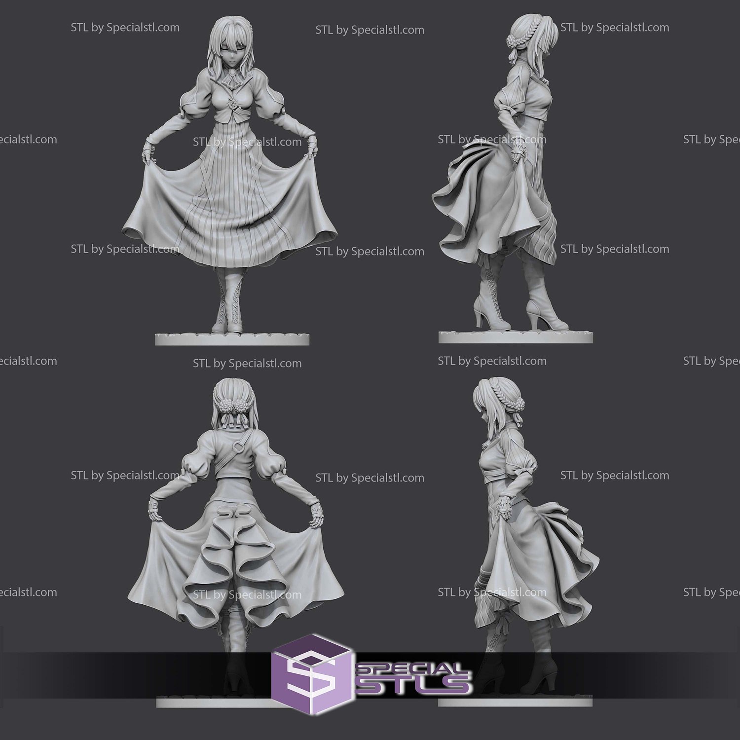 Violet Evergarden Dress 3D Printer Files STL Model — view 2