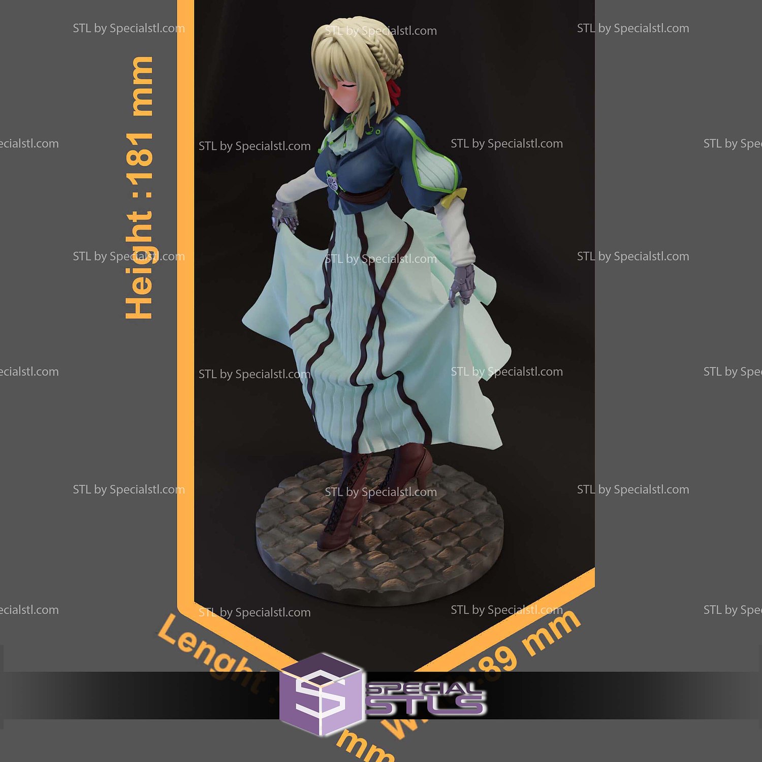 Violet Evergarden Dress 3D Printer Files STL Model — view 3