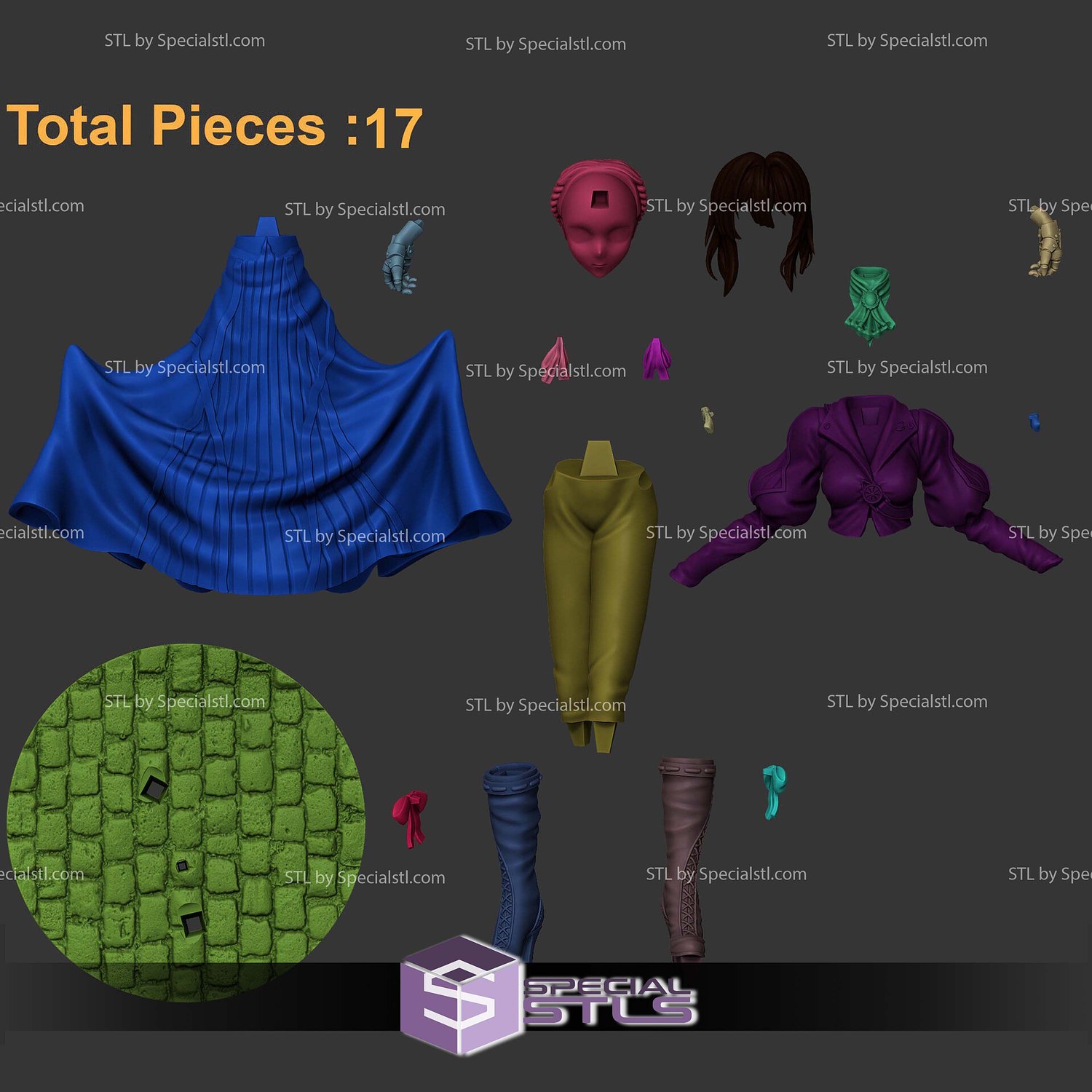 Violet Evergarden Dress 3D Printer Files STL Model — view 4
