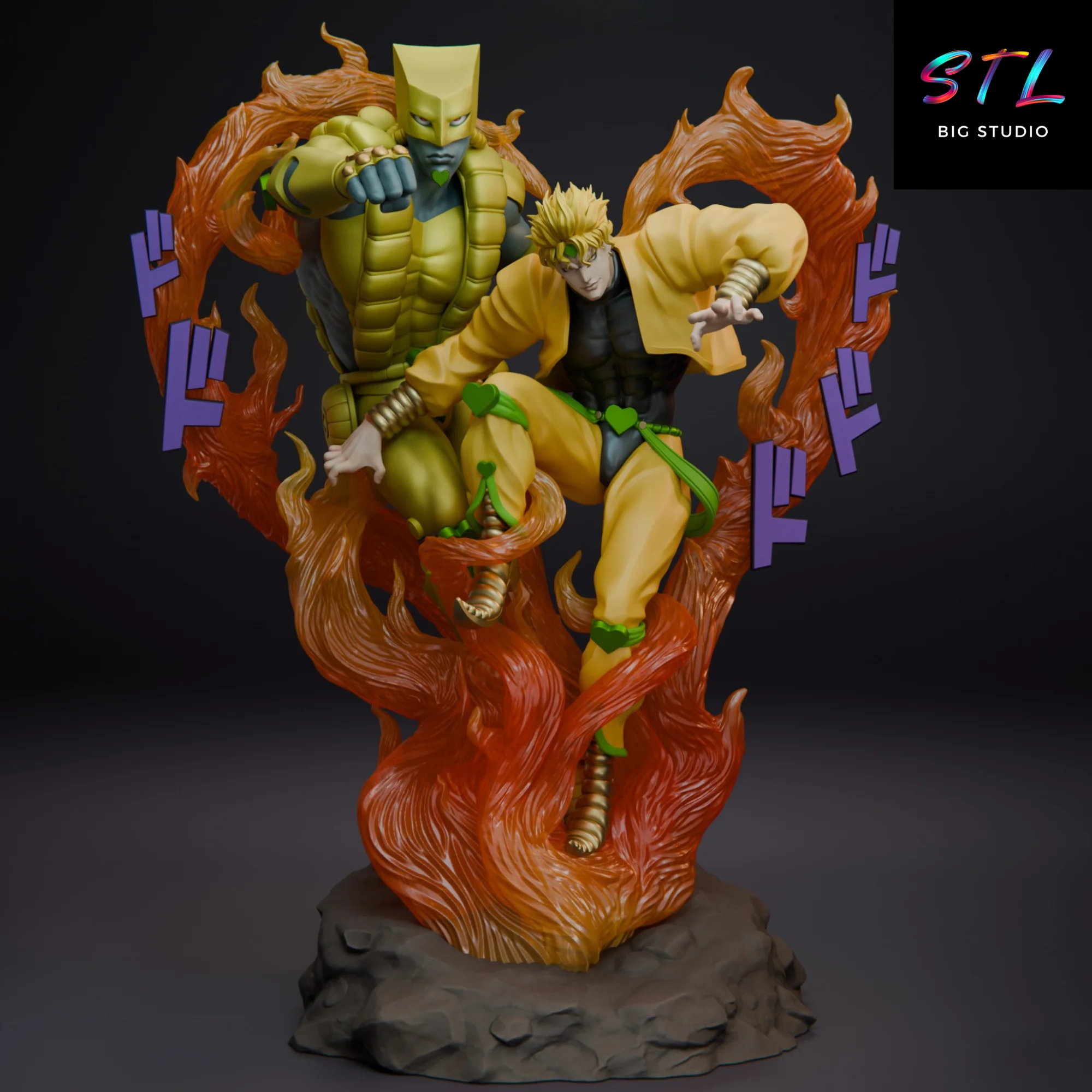 STL Dio Brando & The World | JoJo’s Bizarre Adventure Diorama | 3D Printable Figure Model