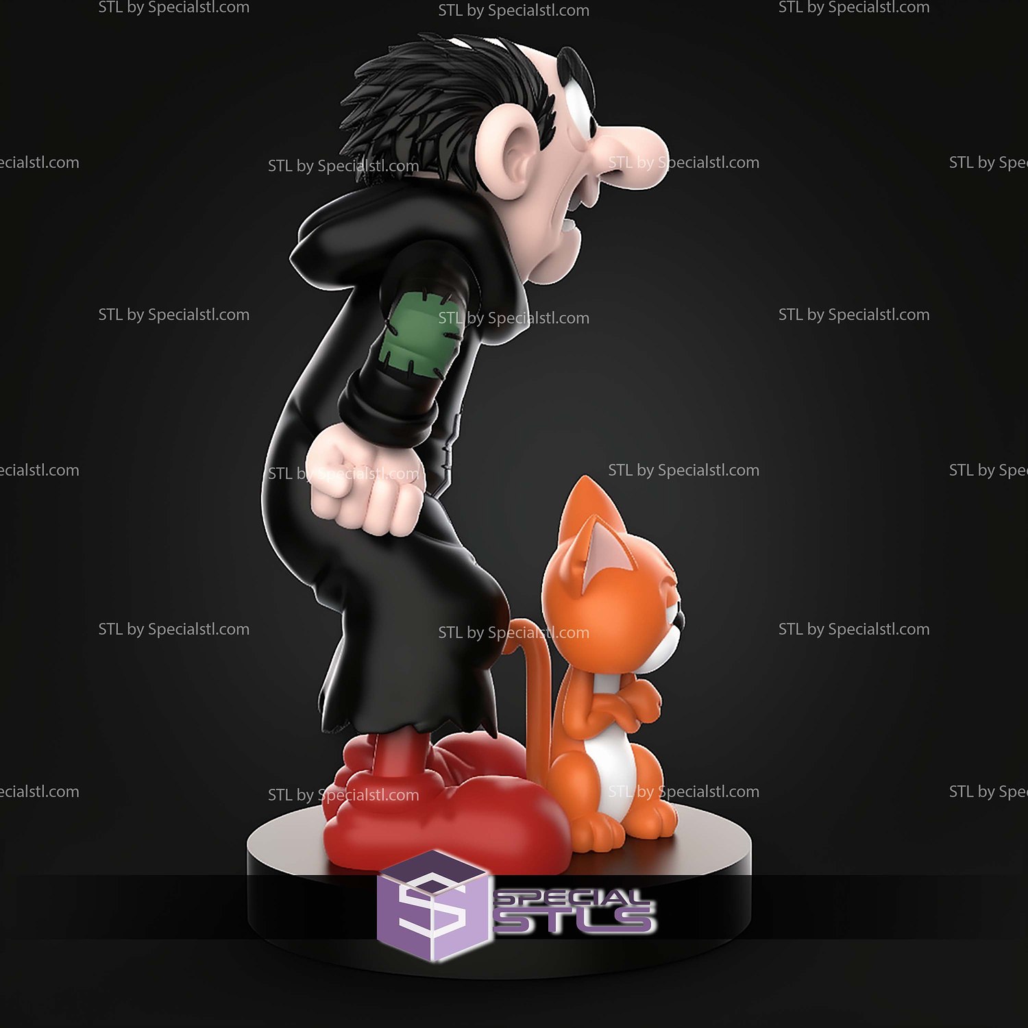 Gargamel And Azrael The Smurfs STL Files 3D Model — view 4