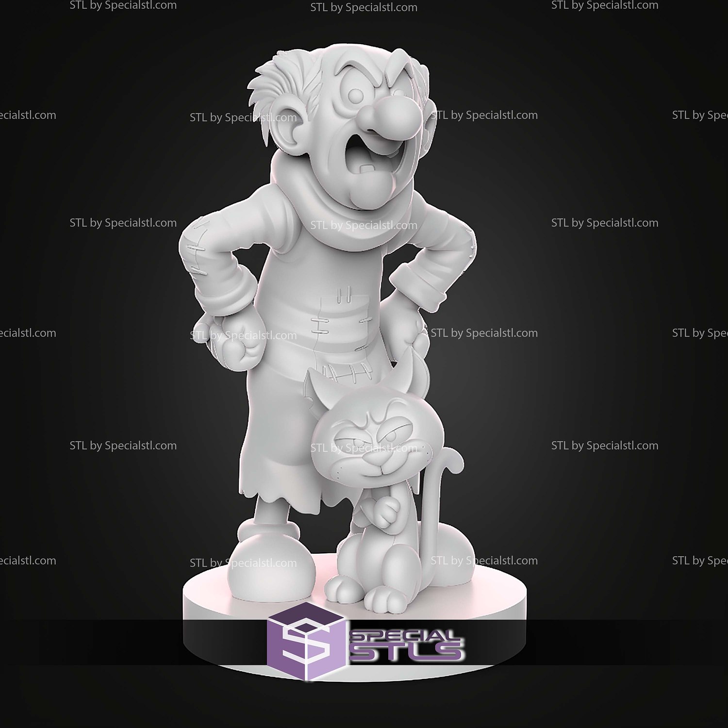Gargamel And Azrael The Smurfs STL Files 3D Model — view 6