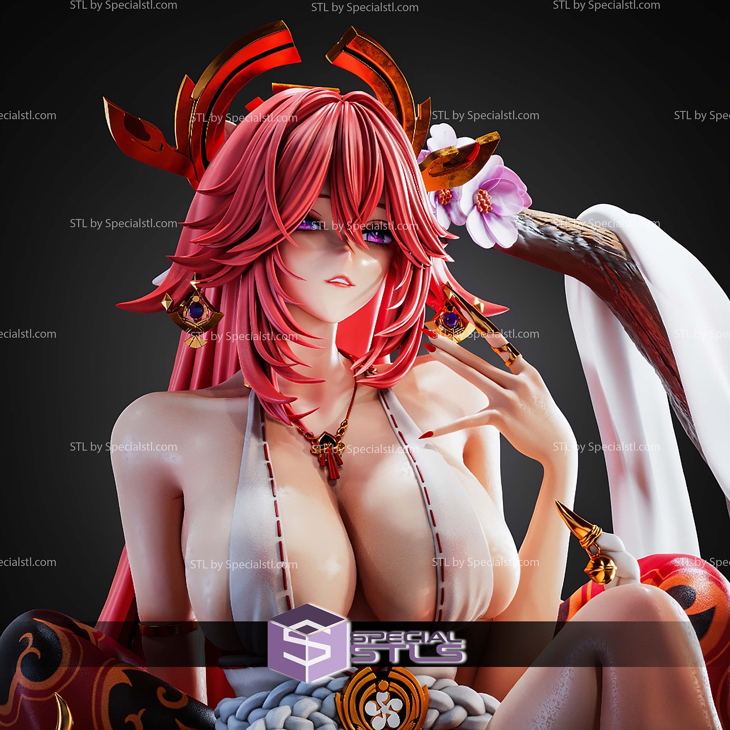 Yae Miko Genshin Impact 250mm STL Files 3D Model — view 6