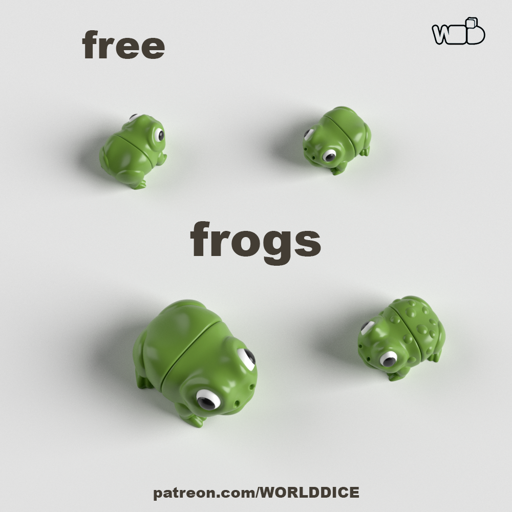 Articulated Frog toy for 3D printing OBJ Model