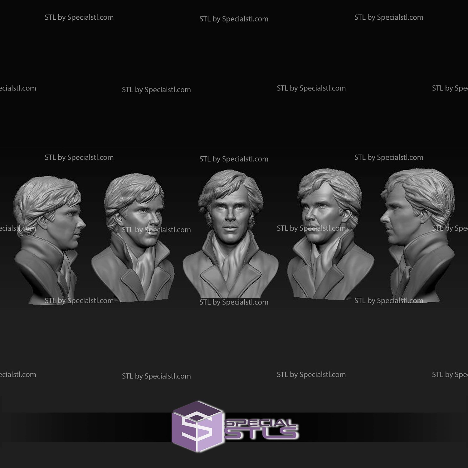Benedict Cumberbatch Bust V2 Digital STL Files 3D Model — view 2