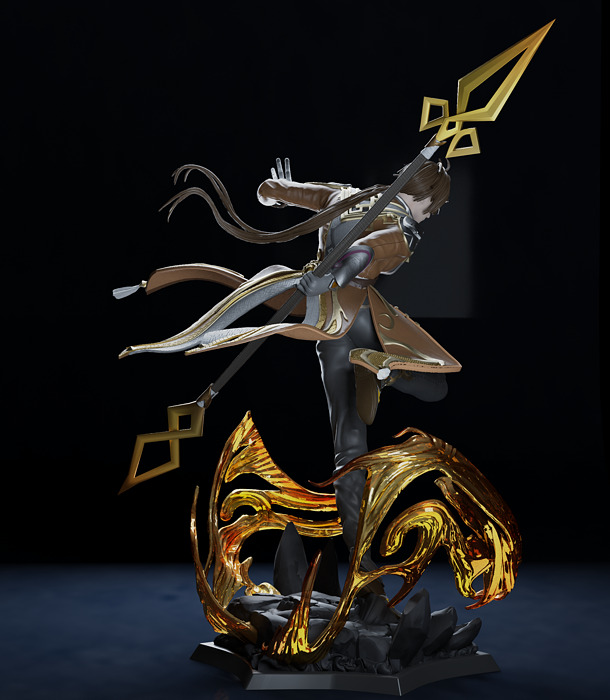 Zhongli - Fan art Statue 3D STL Model — view 3