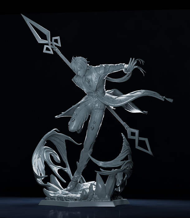 Zhongli - Fan art Statue 3D STL Model — view 5