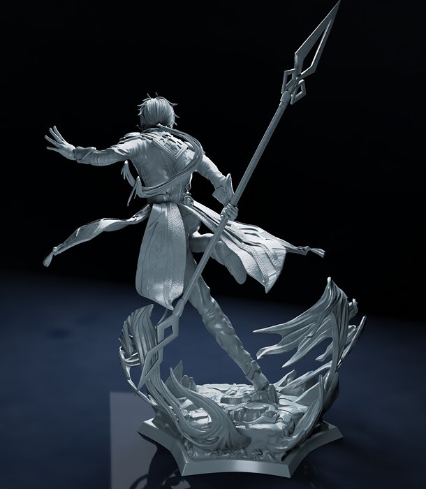 Zhongli - Fan art Statue 3D STL Model — view 7