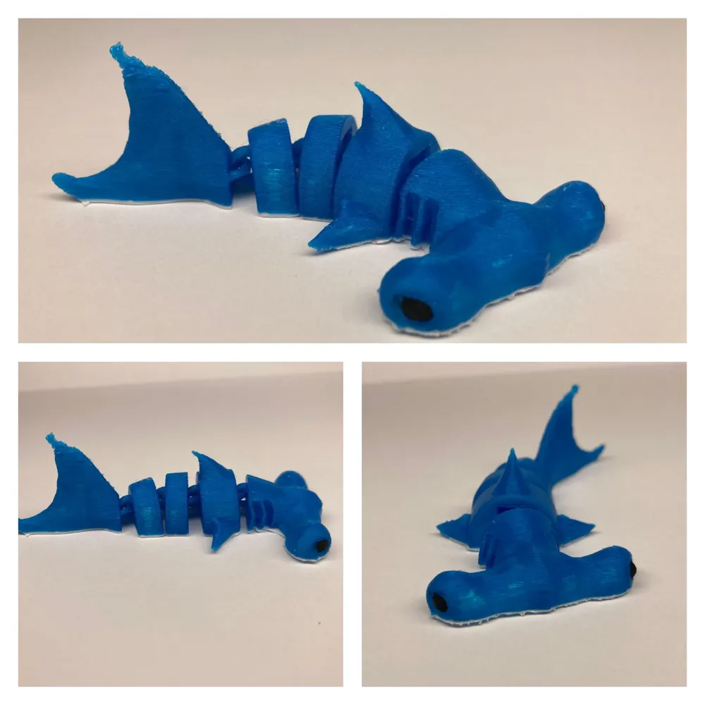 Cute articulated hammerhead shark 3D STL Model