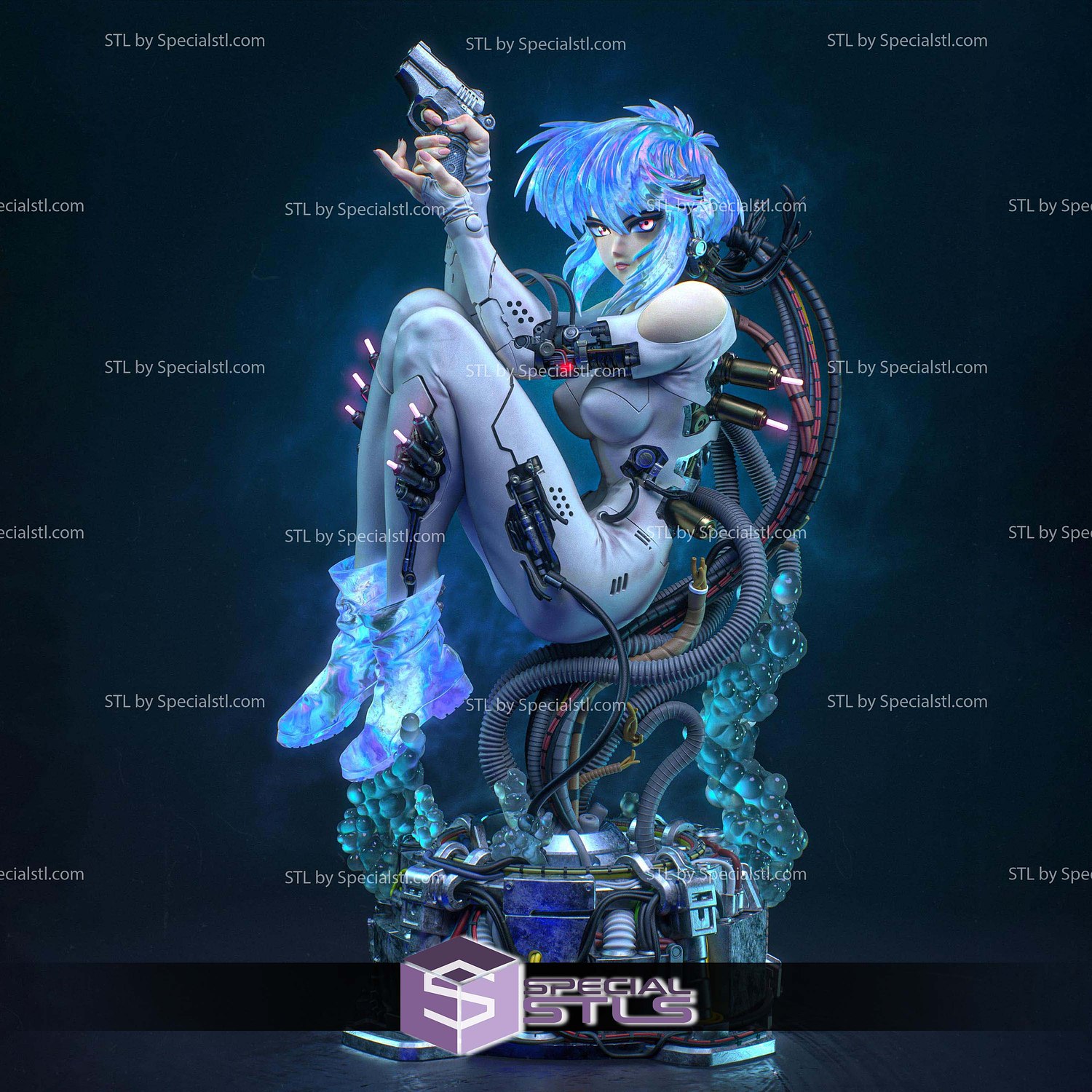 Motoko Ghost In The Shell 228mm STL Files 3D Model — view 2