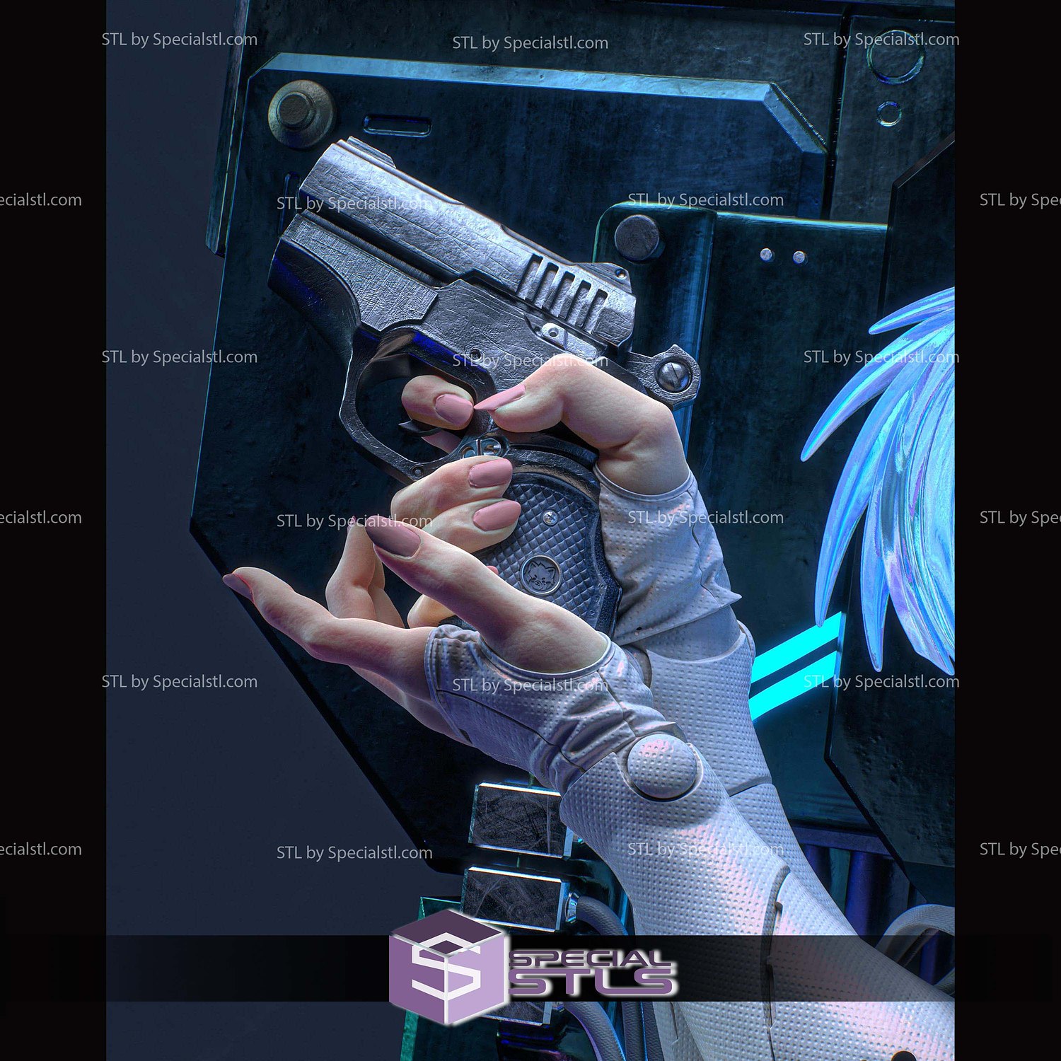 Motoko Ghost In The Shell 228mm STL Files 3D Model — view 5