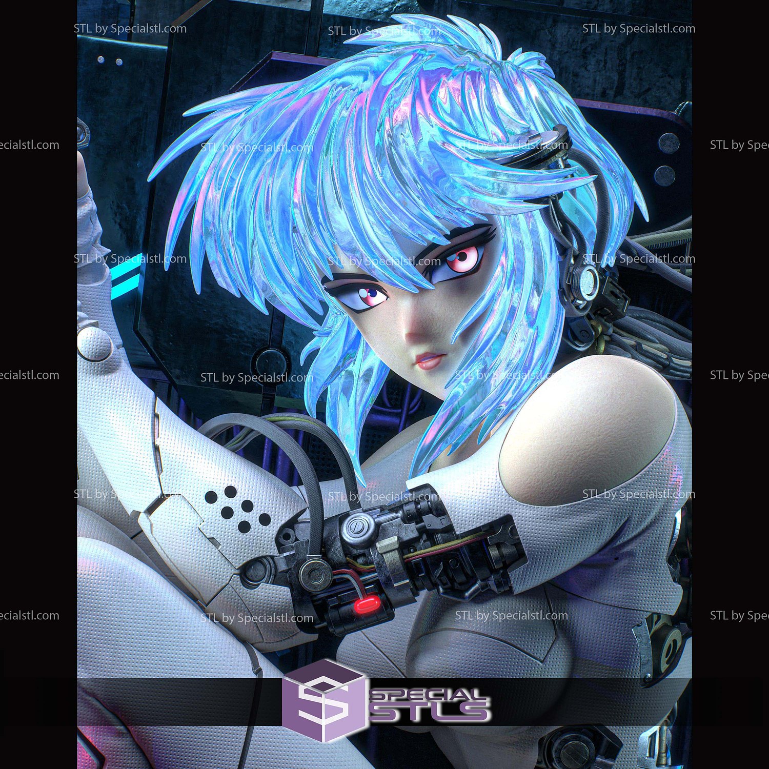 Motoko Ghost In The Shell 228mm STL Files 3D Model — view 6