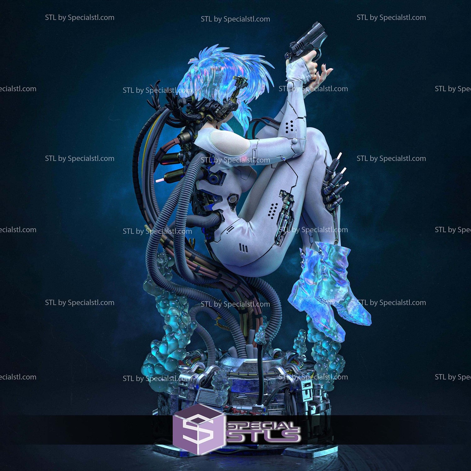 Motoko Ghost In The Shell 228mm STL Files 3D Model — view 7