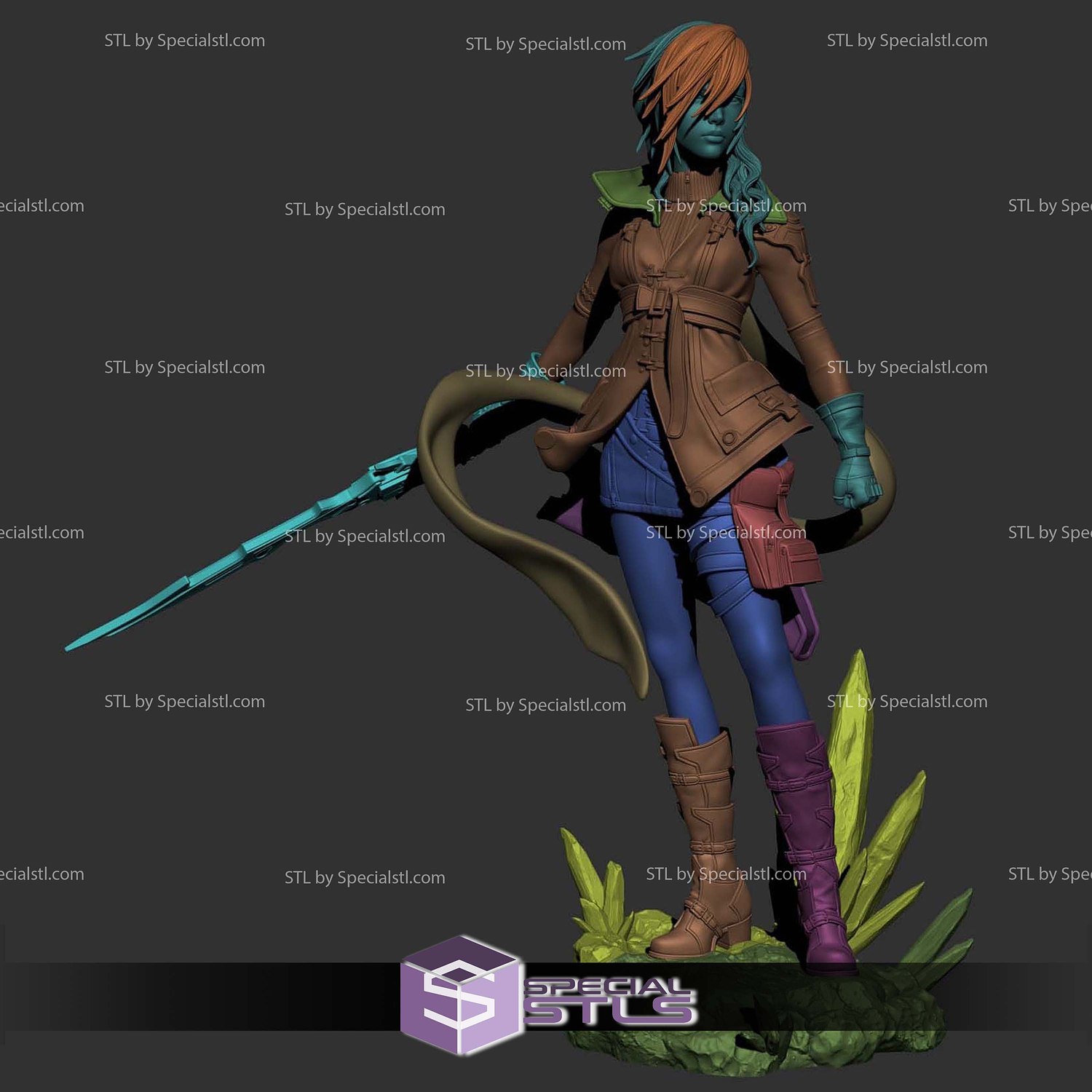 Lightning Final Fantasy 3D Printer Files STL Model — view 4
