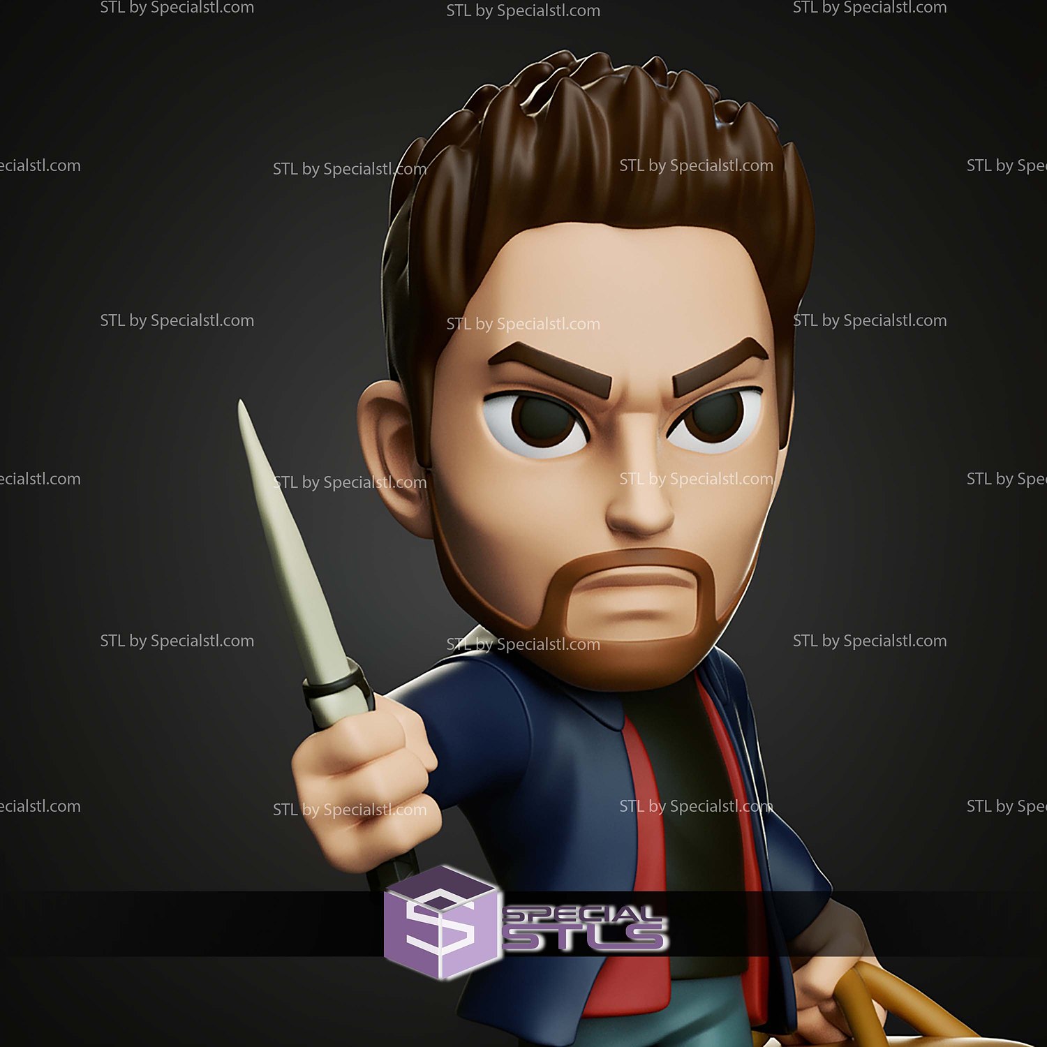 Chibi STL Collection Dean Winchester 3D Model — view 2