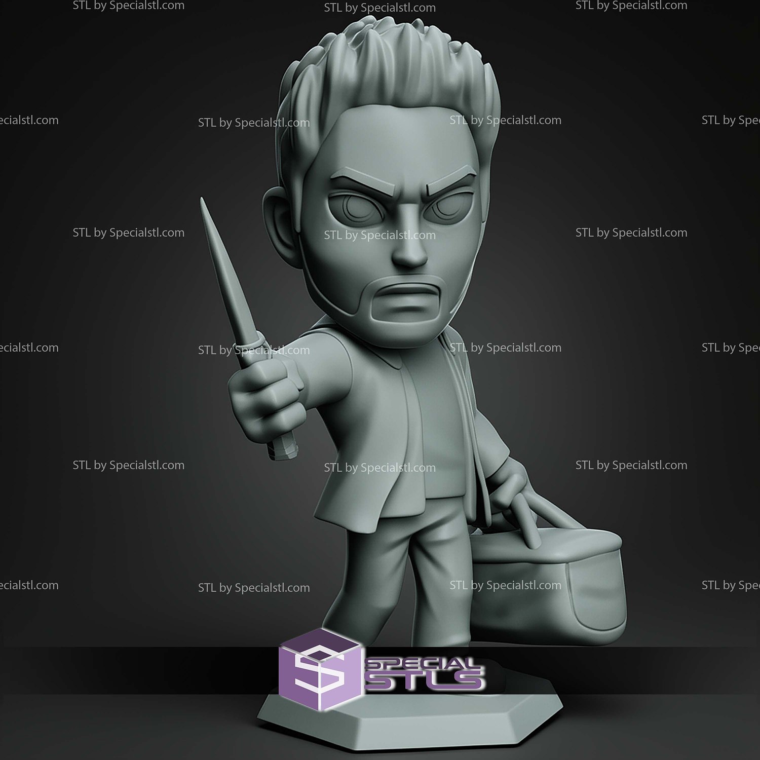 Chibi STL Collection Dean Winchester 3D Model — view 4