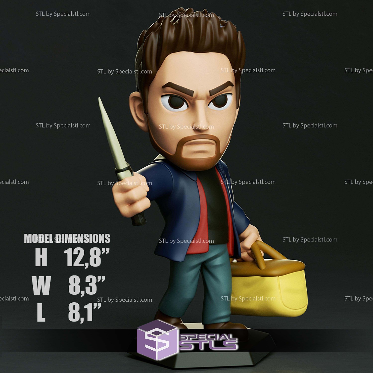 Chibi STL Collection Dean Winchester 3D Model — view 6