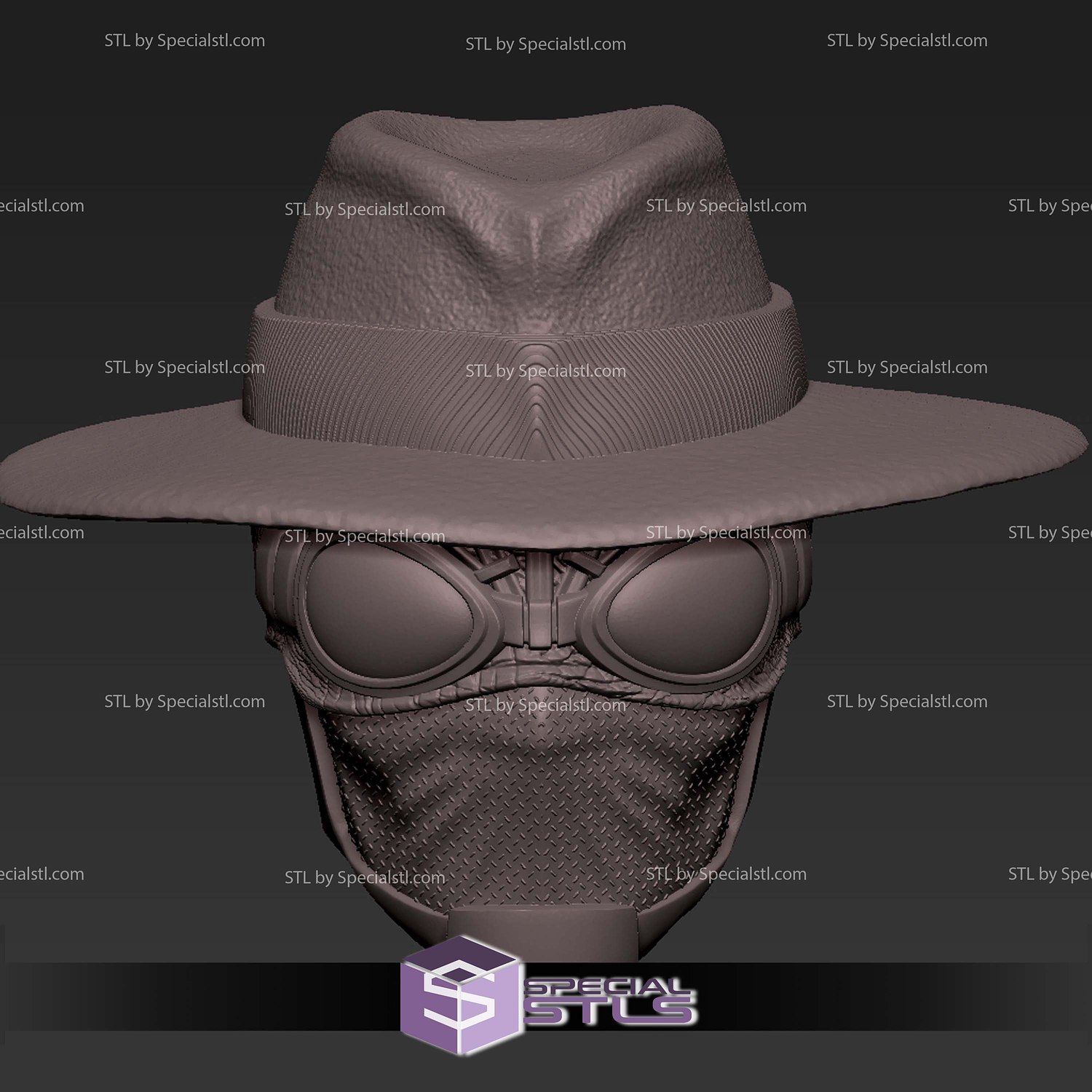 Custom Head STL Collection - Spider Noir 3D Model — view 3