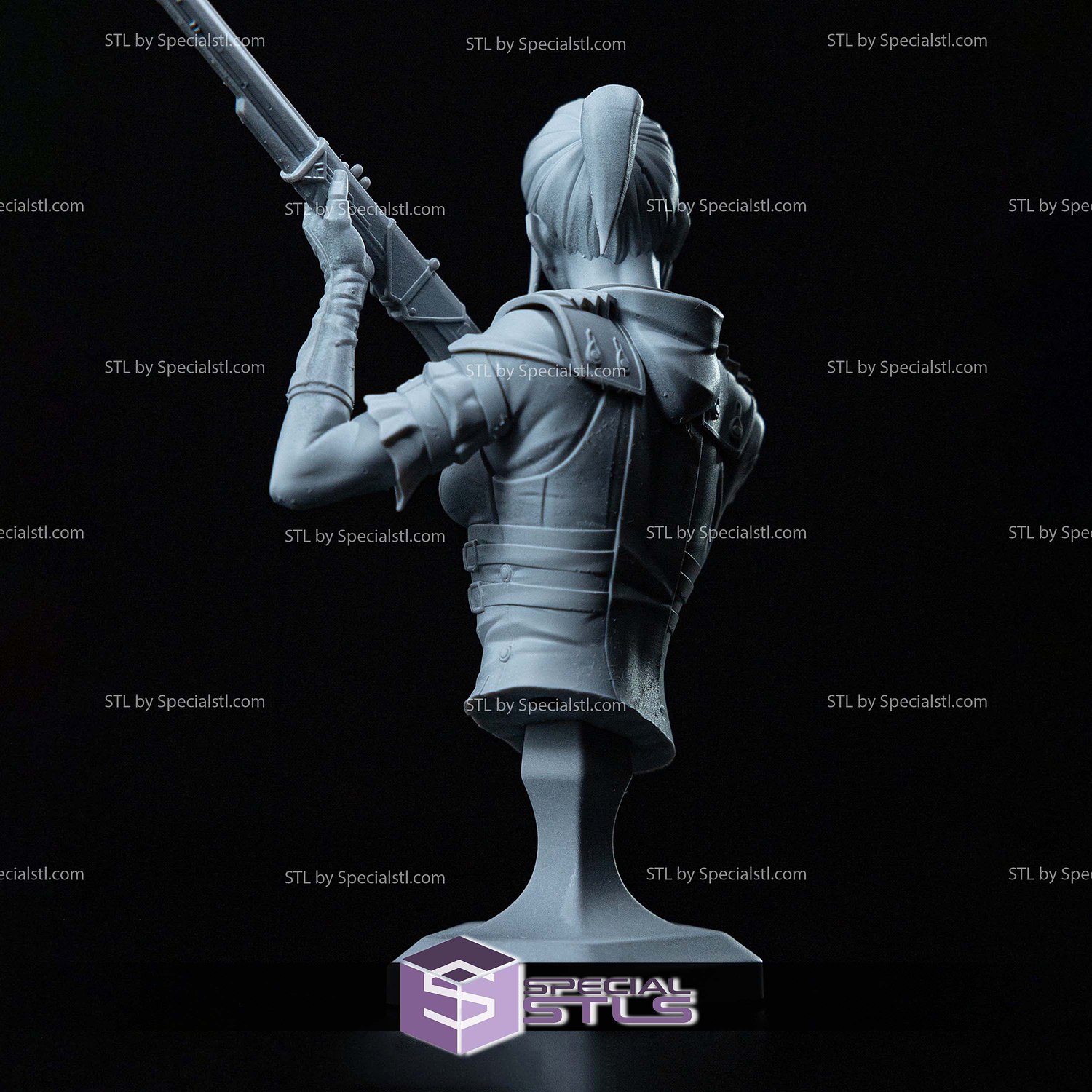 Caitlyn Kiramman Bust STL Printer Files 3D Model — view 3