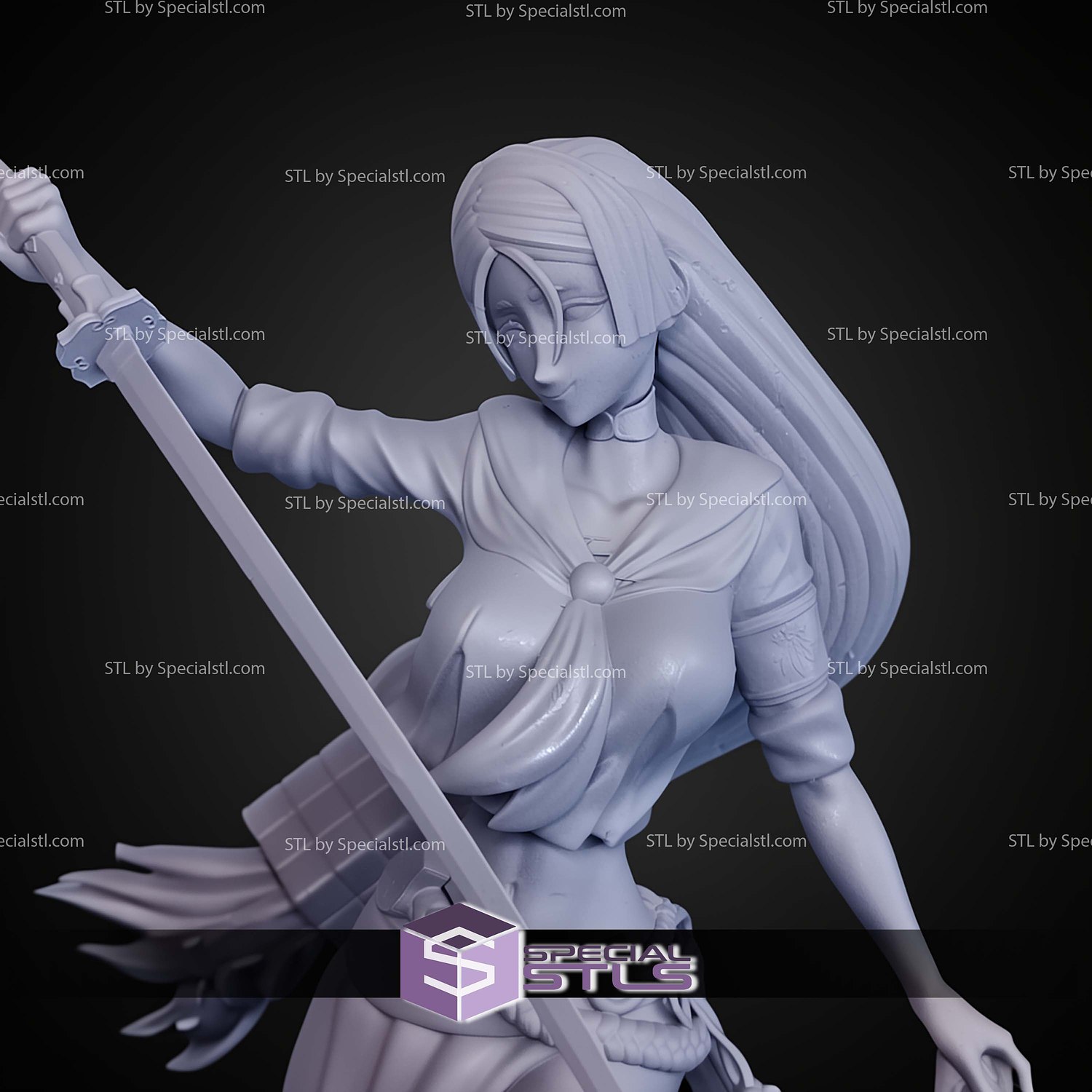 Minomoto No Raikou Fate GO 260mm STL Files 3D Model — view 4