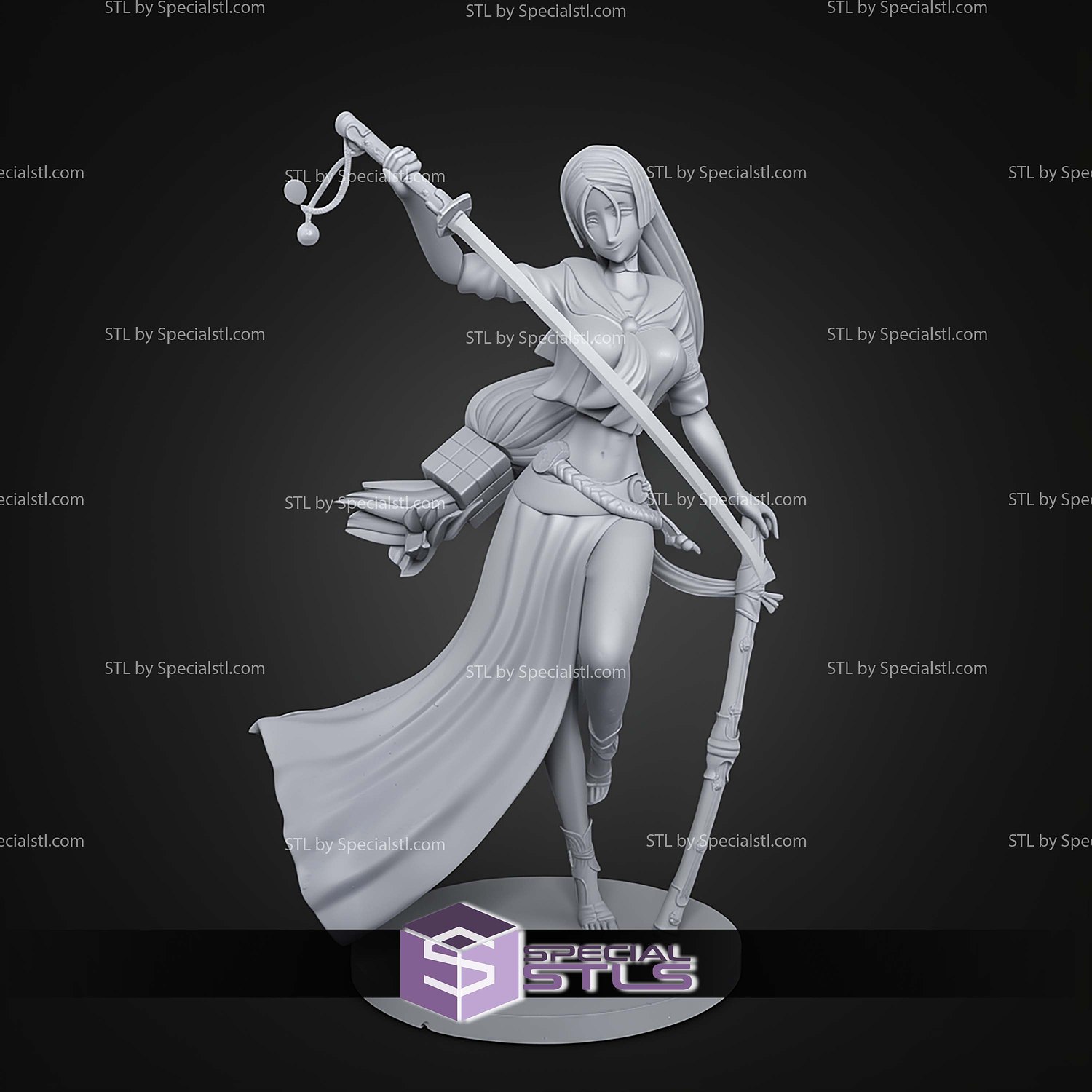Minomoto No Raikou Fate GO 260mm STL Files 3D Model — view 5