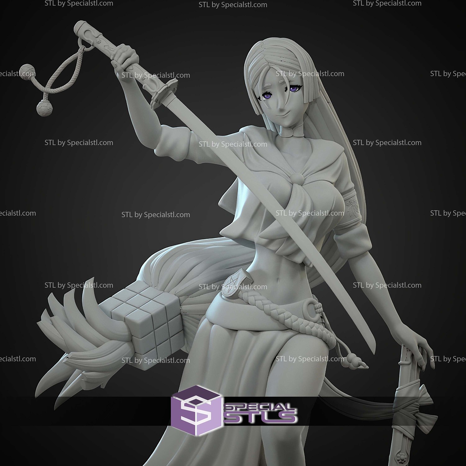 Minomoto No Raikou Fate GO 260mm STL Files 3D Model — view 6