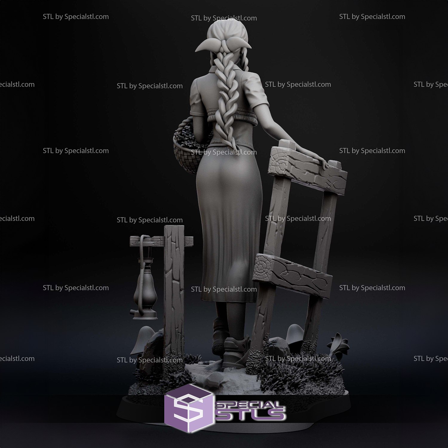 Aerith Gainsborough at the Farm Digital STL Files 3D Model — view 4