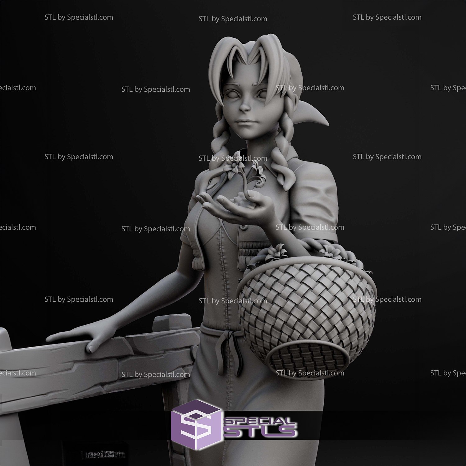 Aerith Gainsborough at the Farm Digital STL Files 3D Model — view 6
