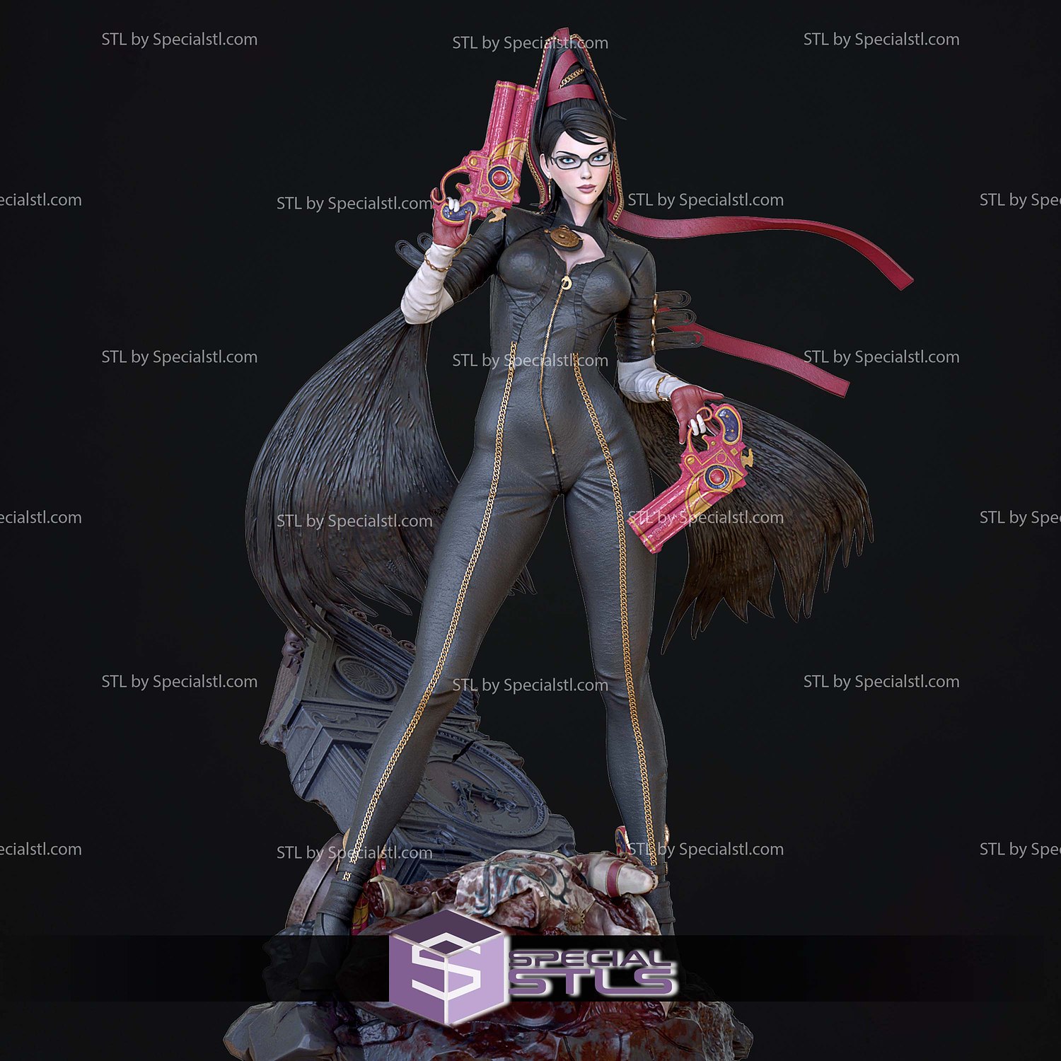Bayonetta 2 Gun 3D Printer Files STL Model — view 3