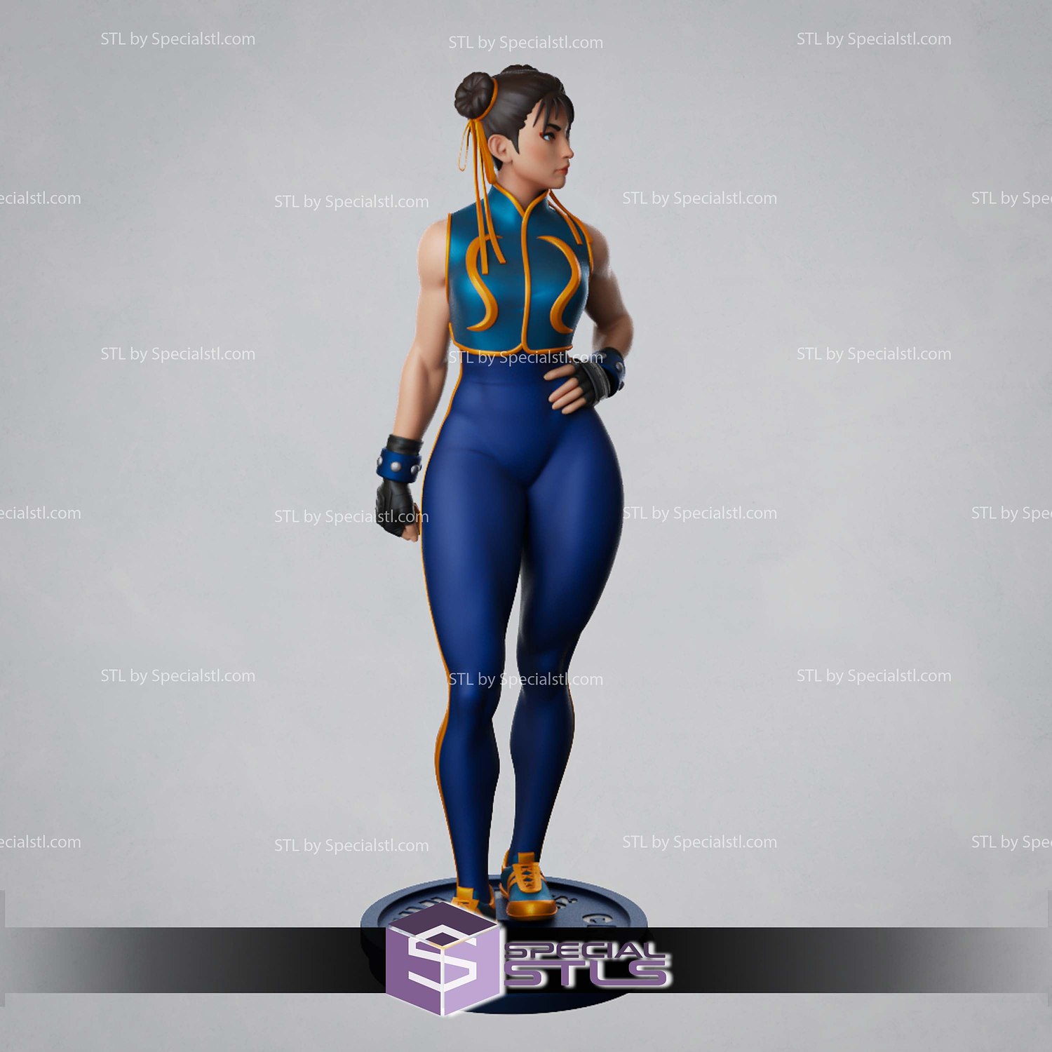Chun-Li Sport Standalone 3D Printer Files STL Model — view 4