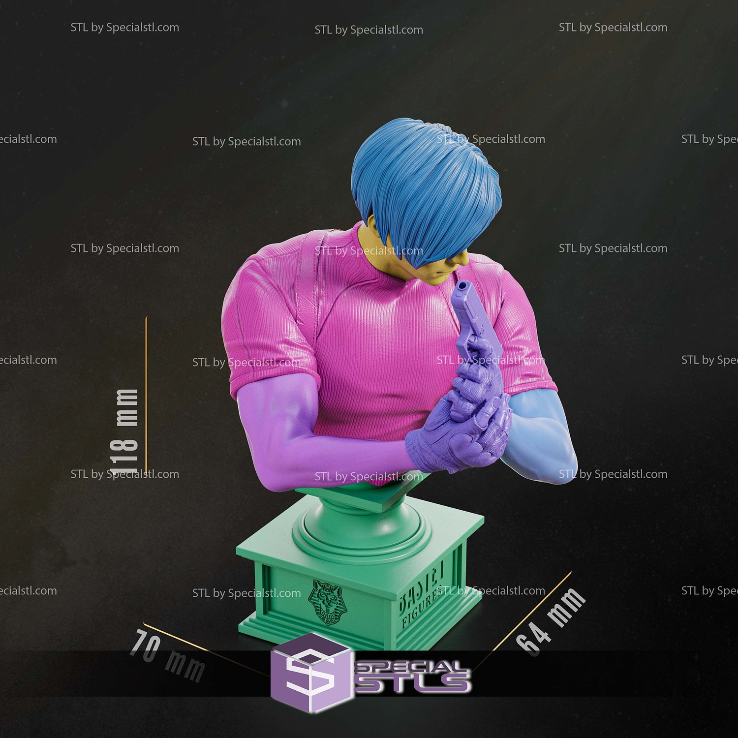 Leon Scott Kennedy Bust V2 STL Files 3D Model — view 5