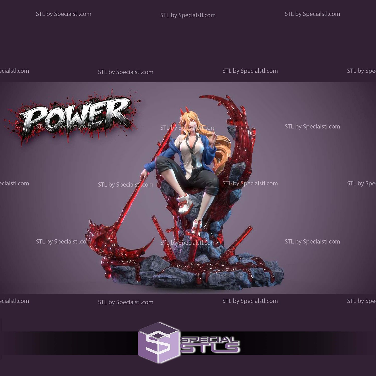 Blood Fiend Power Chainsaw Man STL Files 3D Model — view 5