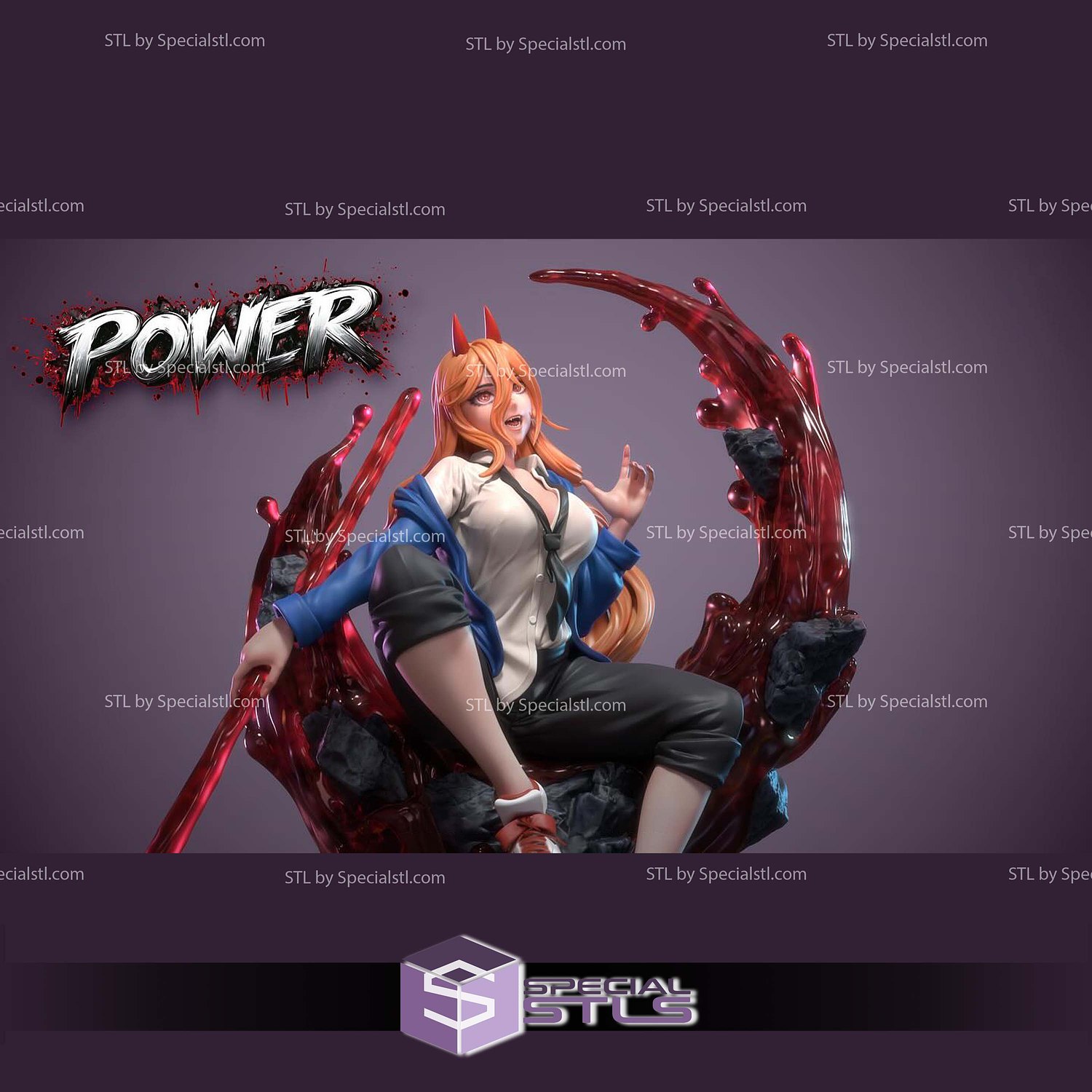 Blood Fiend Power Chainsaw Man STL Files 3D Model — view 7