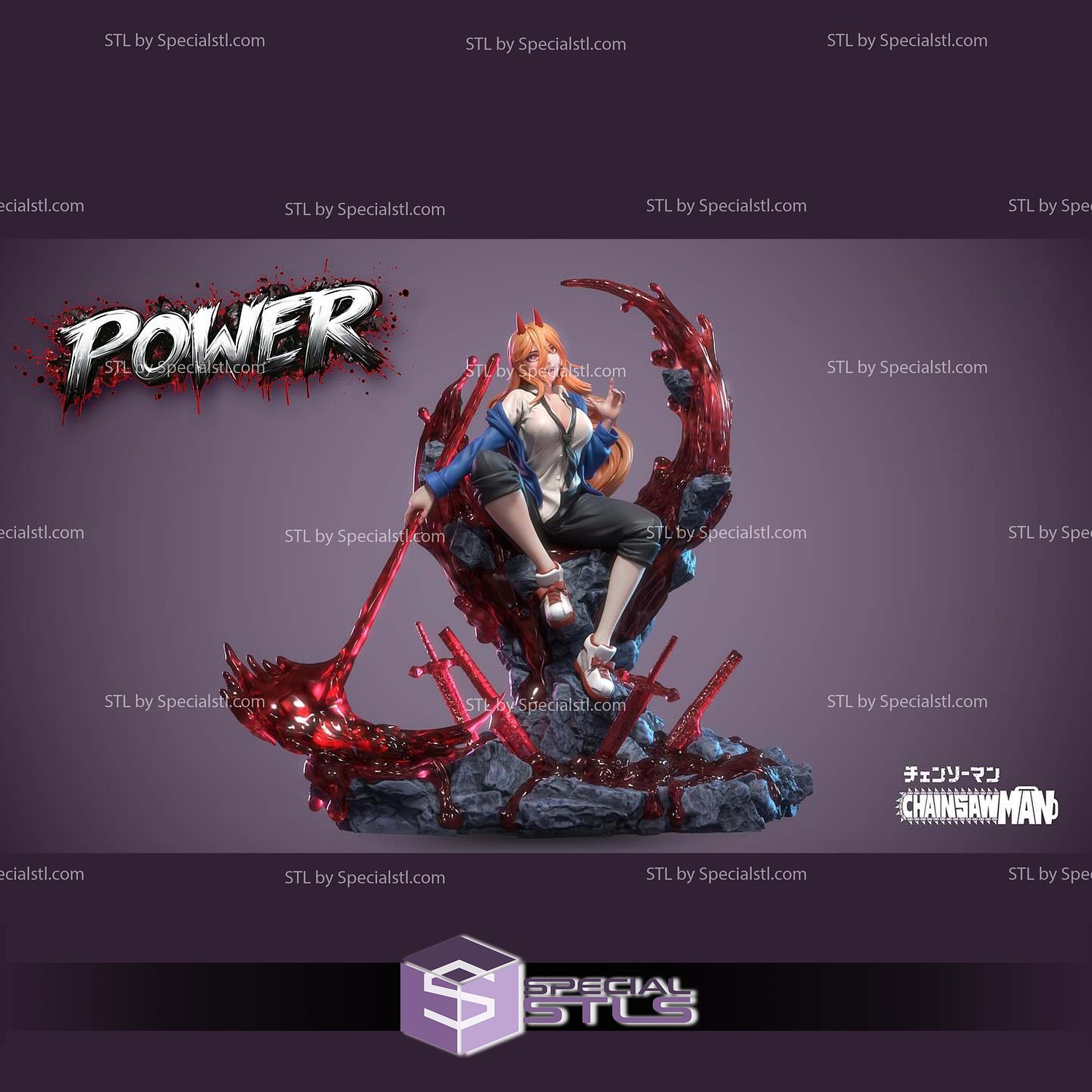 Blood Fiend Power Chainsaw Man STL Files 3D Model — view 8