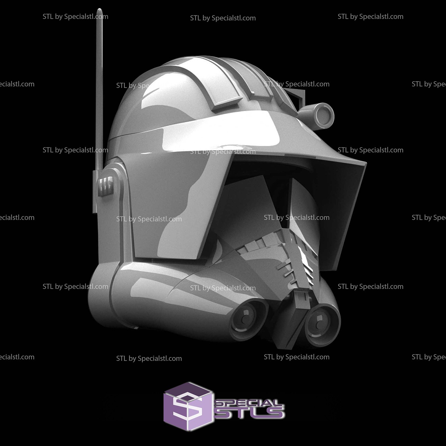 Cosplay STL Files Commander Cody Clone Wars Helmet 3D Model — view 2