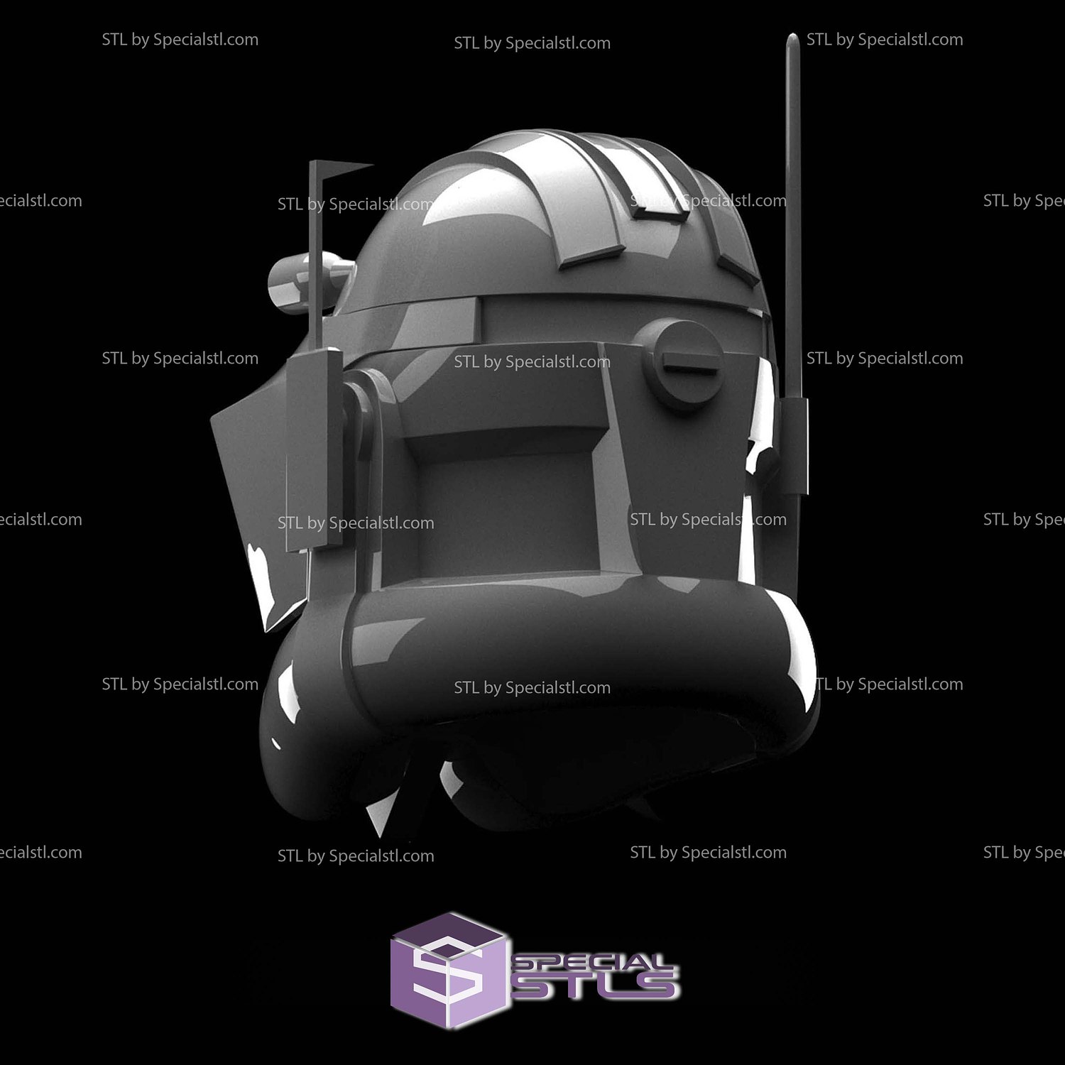 Cosplay STL Files Commander Cody Clone Wars Helmet 3D Model — view 3