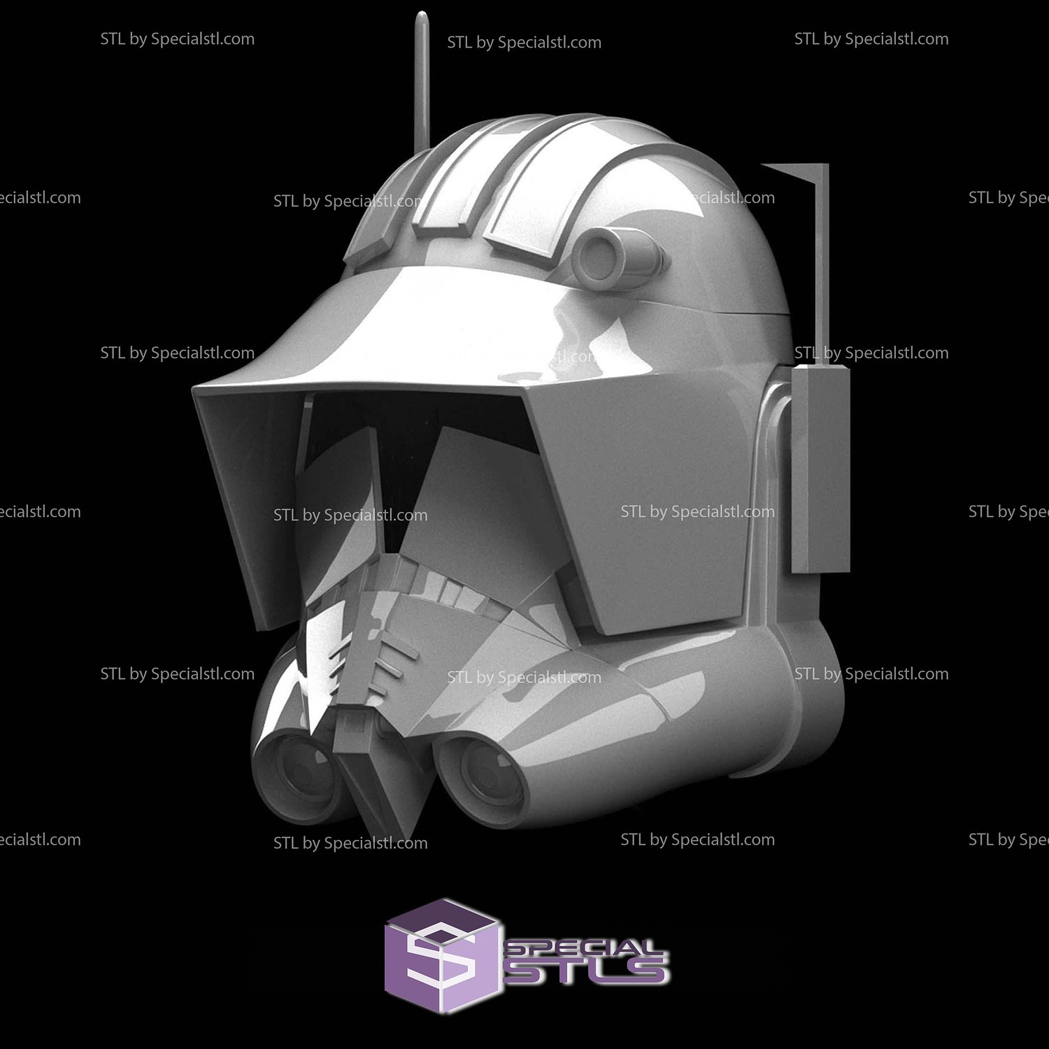 Cosplay STL Files Commander Cody Clone Wars Helmet 3D Model — view 4